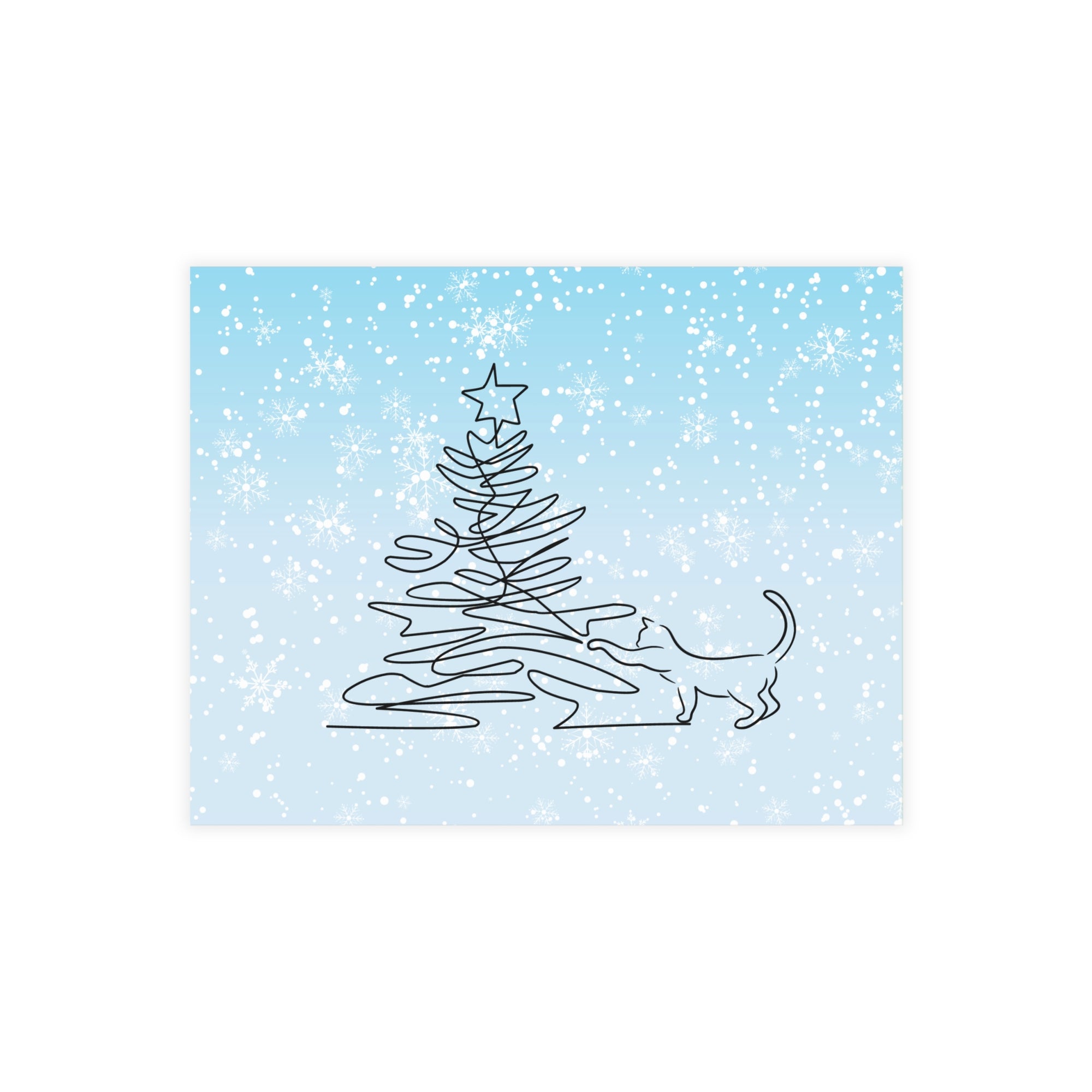 Kitty & Christmas Tree Postcard Bundles (envelopes included)