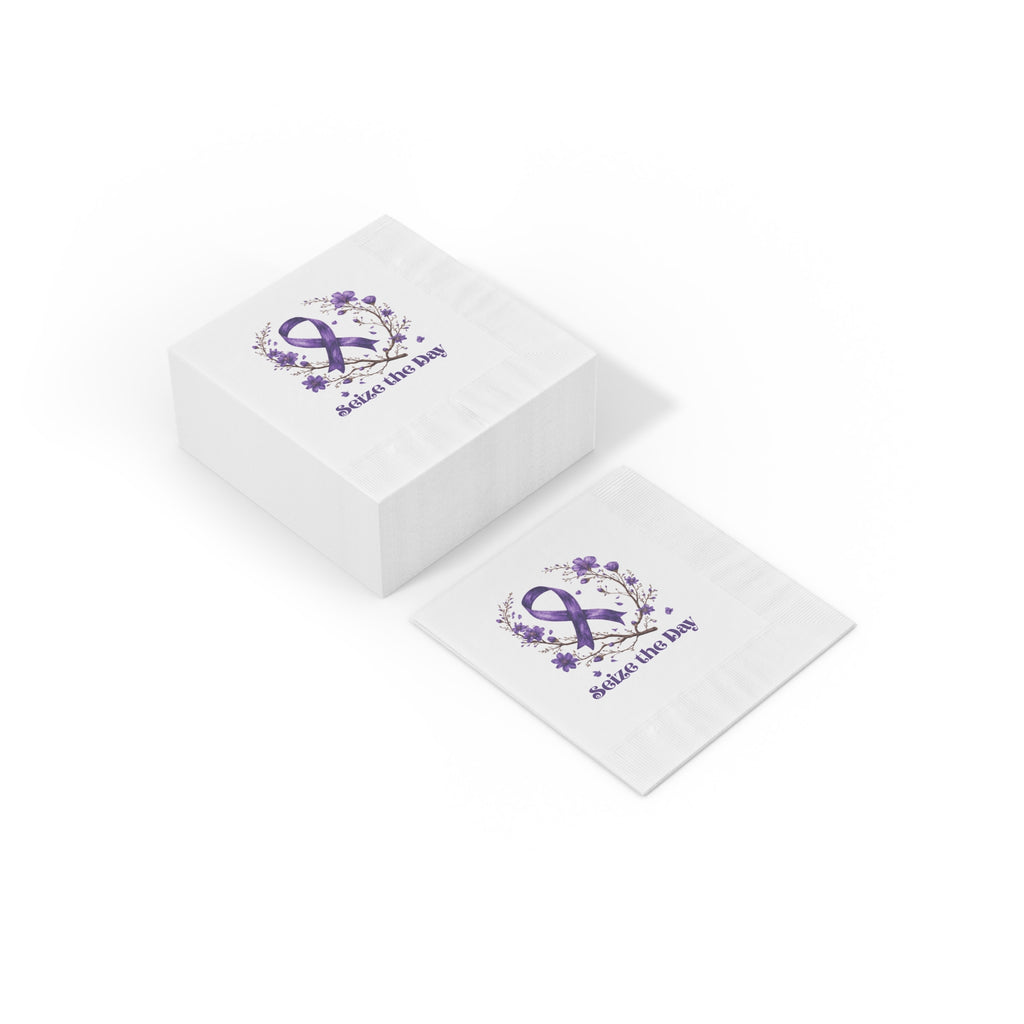 Purple Floral Seize the Day Napkins – Perfect for Celebrations