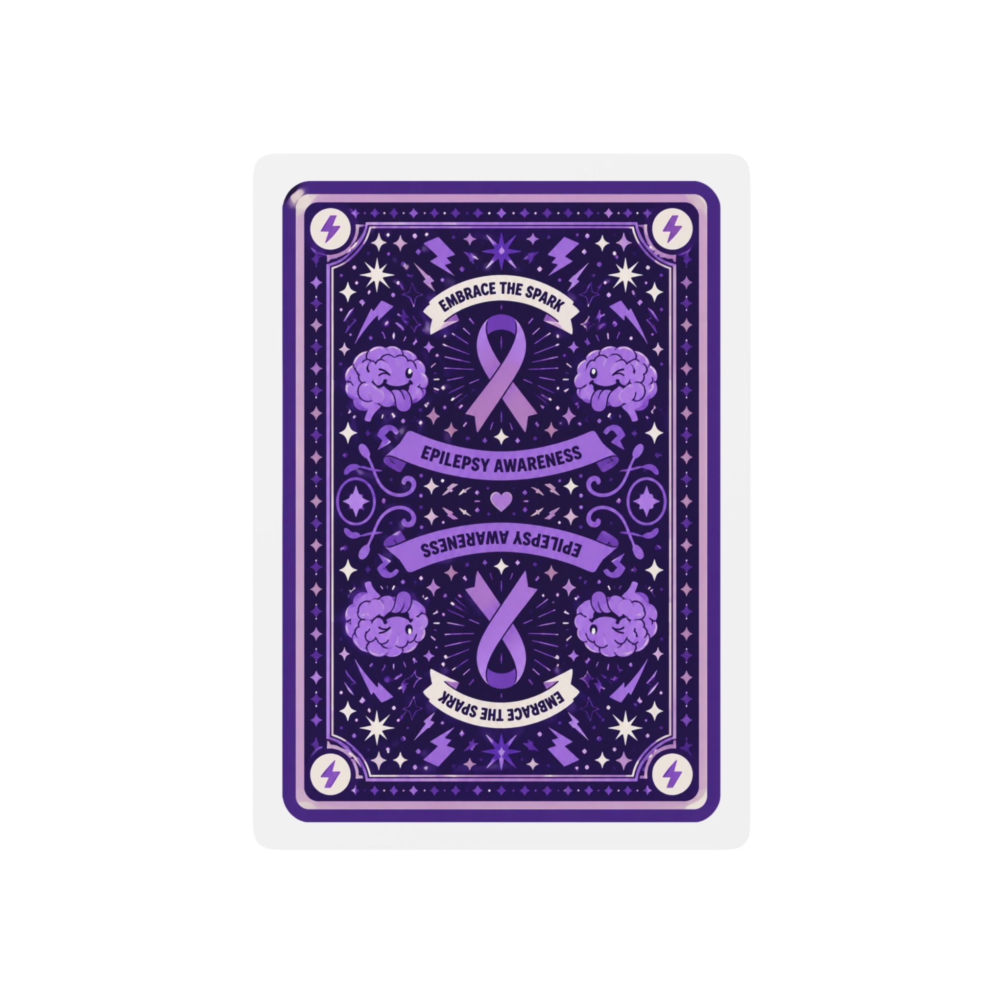 Epilepsy Awareness Playing Cards – Purple Ribbon Poker Deck