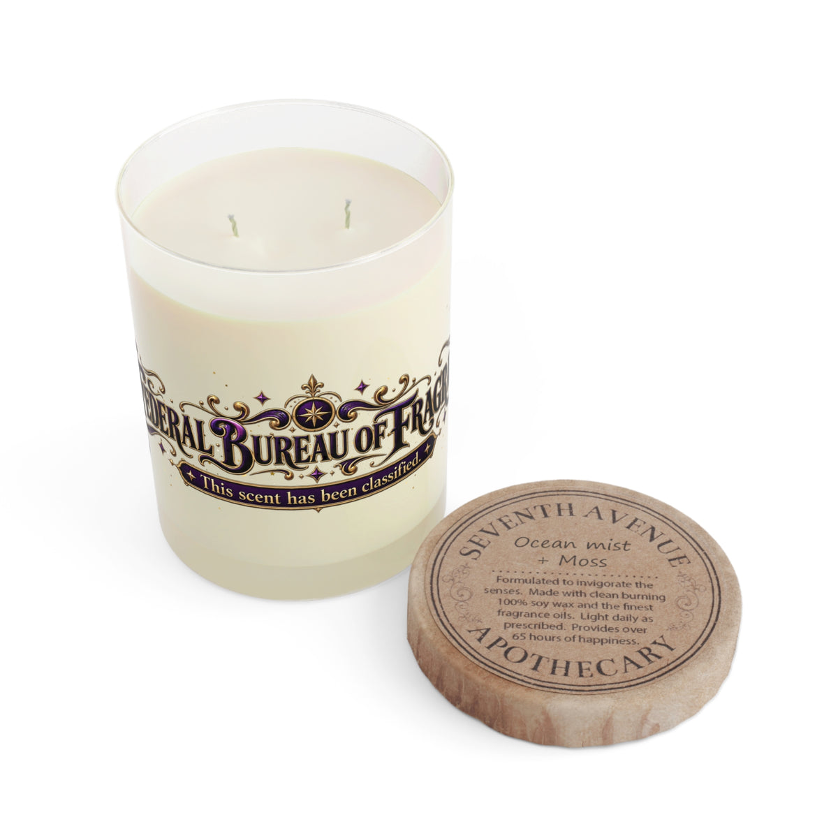 Federal Bureau of Fragrance Scented Candle | Funny Classified Scent Candle | 2-Wick Soy Wax Candle