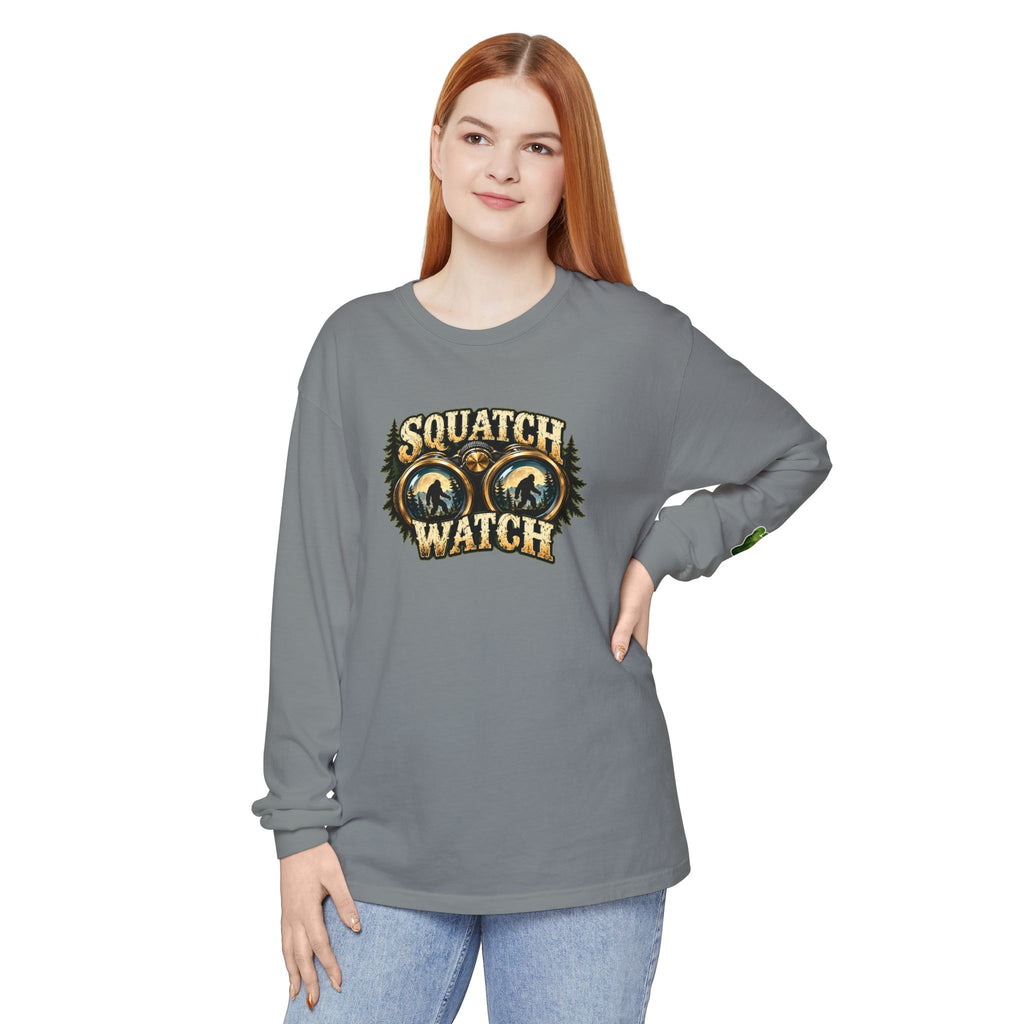 Squatch Watch Bigfoot Long Sleeve Shirt | Sasquatch Graphic Tee
