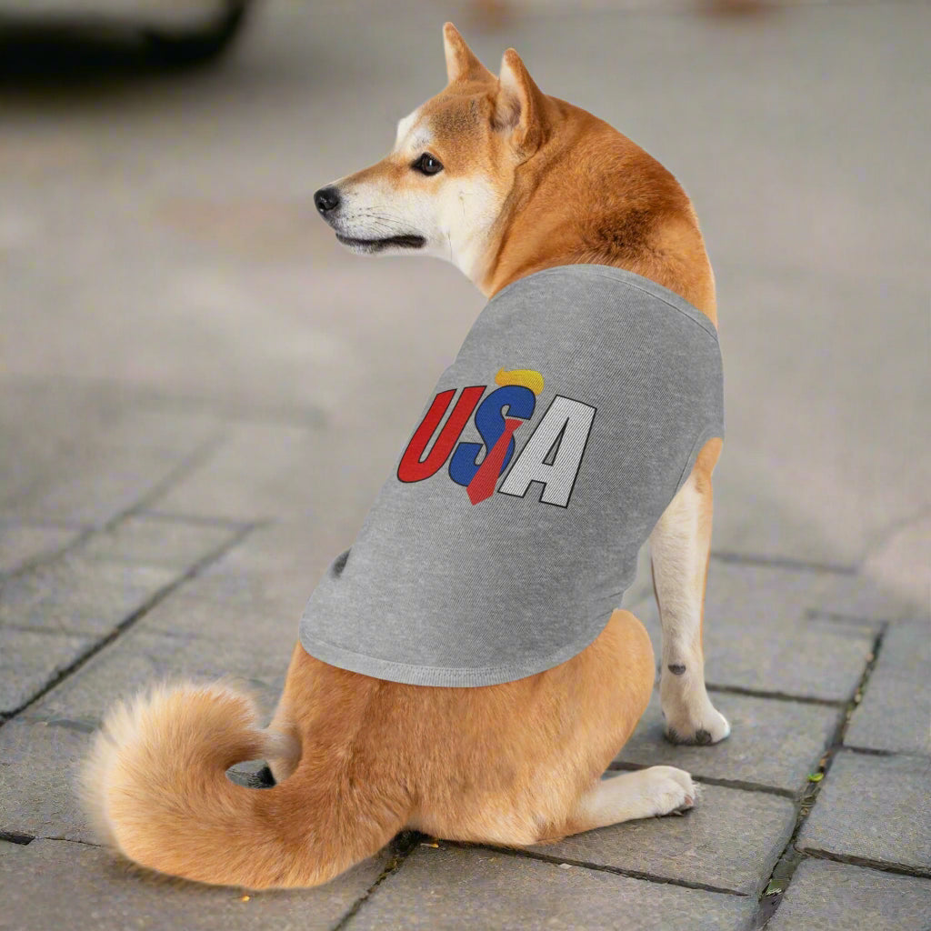 Trump USA Pet Tank Top for Celebrations & Holidays Printify