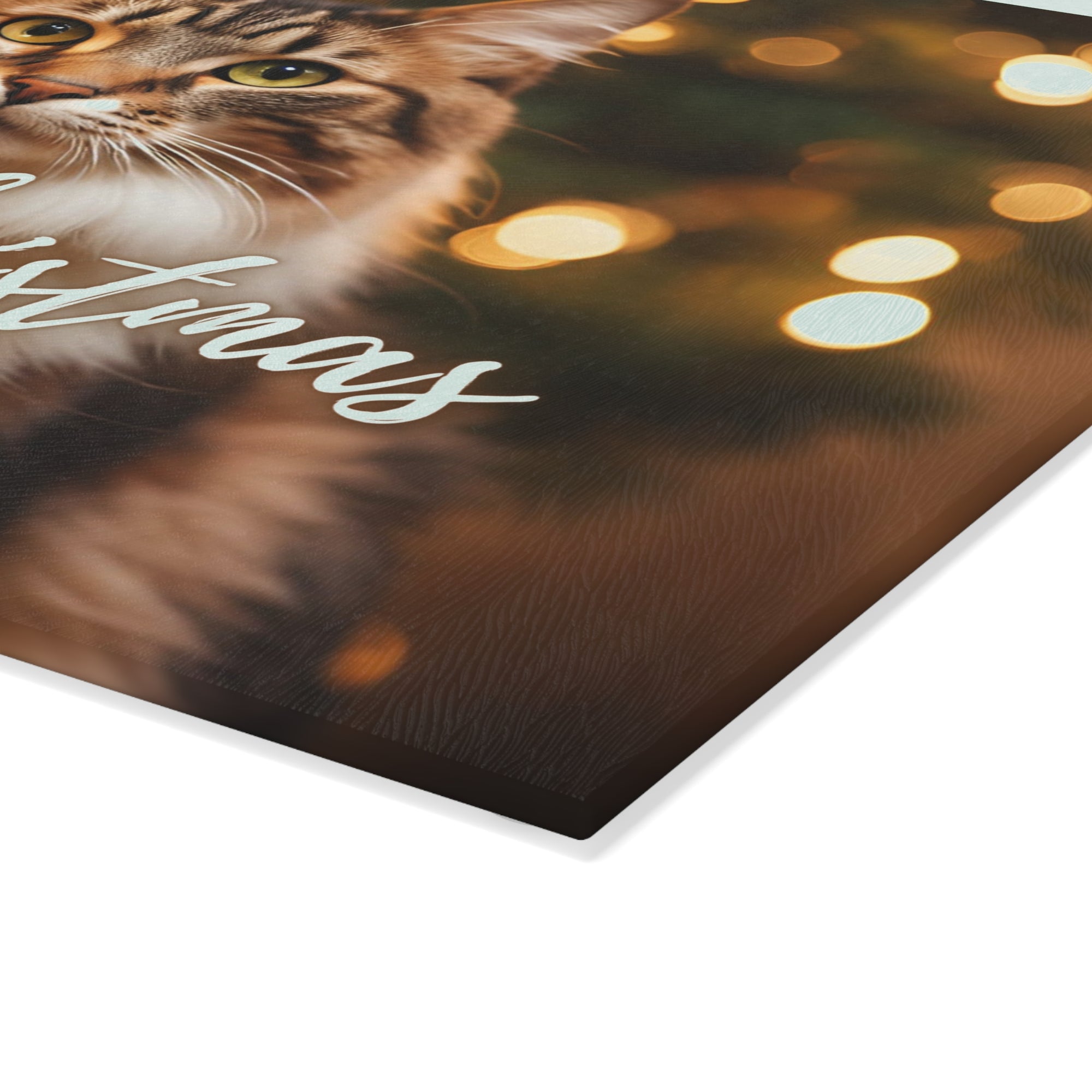 Merry Christmas Glass Cutting Board