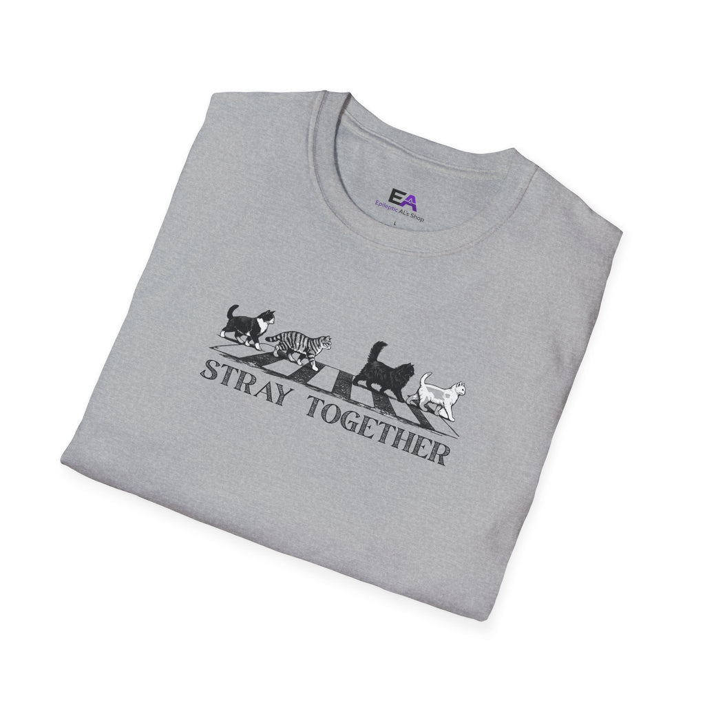 Stray Together Cat Crosswalk T-Shirt | Minimalist Cat Lover Graphic Tee
