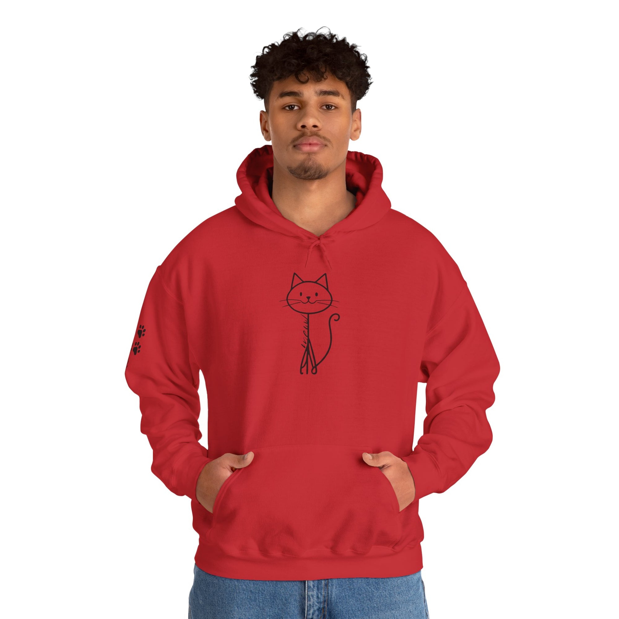 Cozy Stick Cat Lover Hoodie