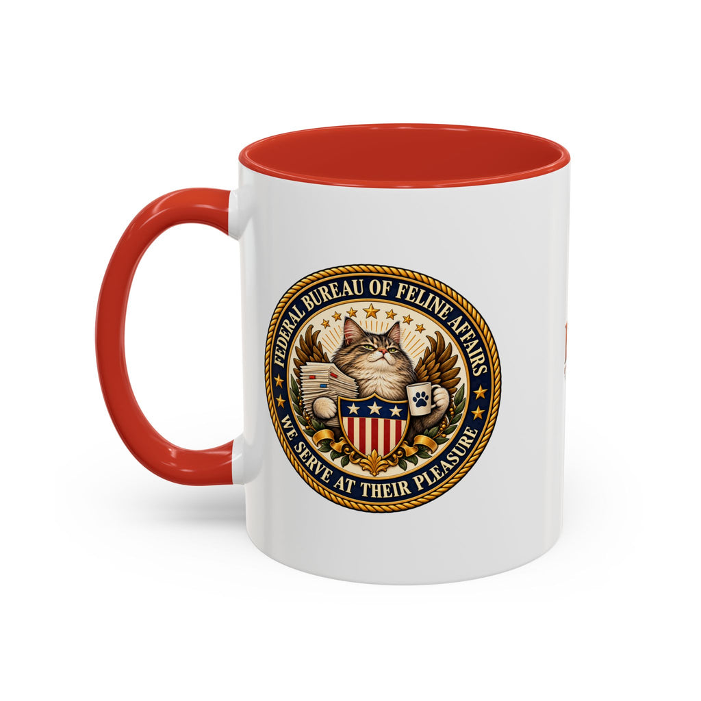 Federal Bureau of Feline Affairs Mug | Funny Cat Government Parody Coffee Cup | 11oz & 15oz