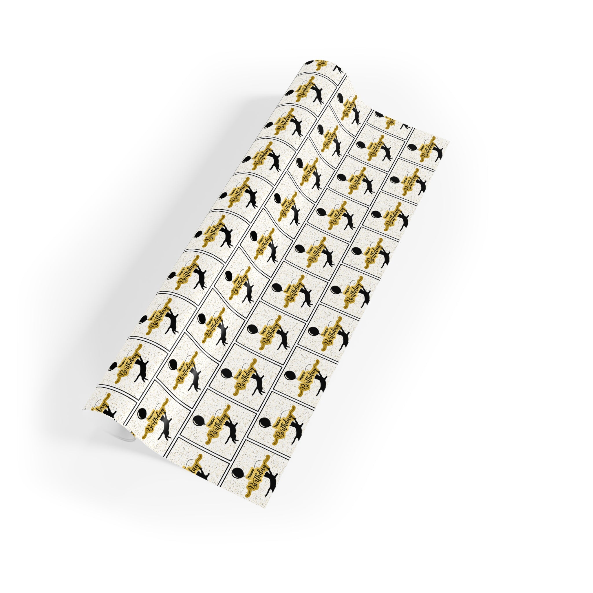 Happy Birthday Kitty with Balloons Gift Wrapping Paper Rolls, 1pc - EpiAl's Shop