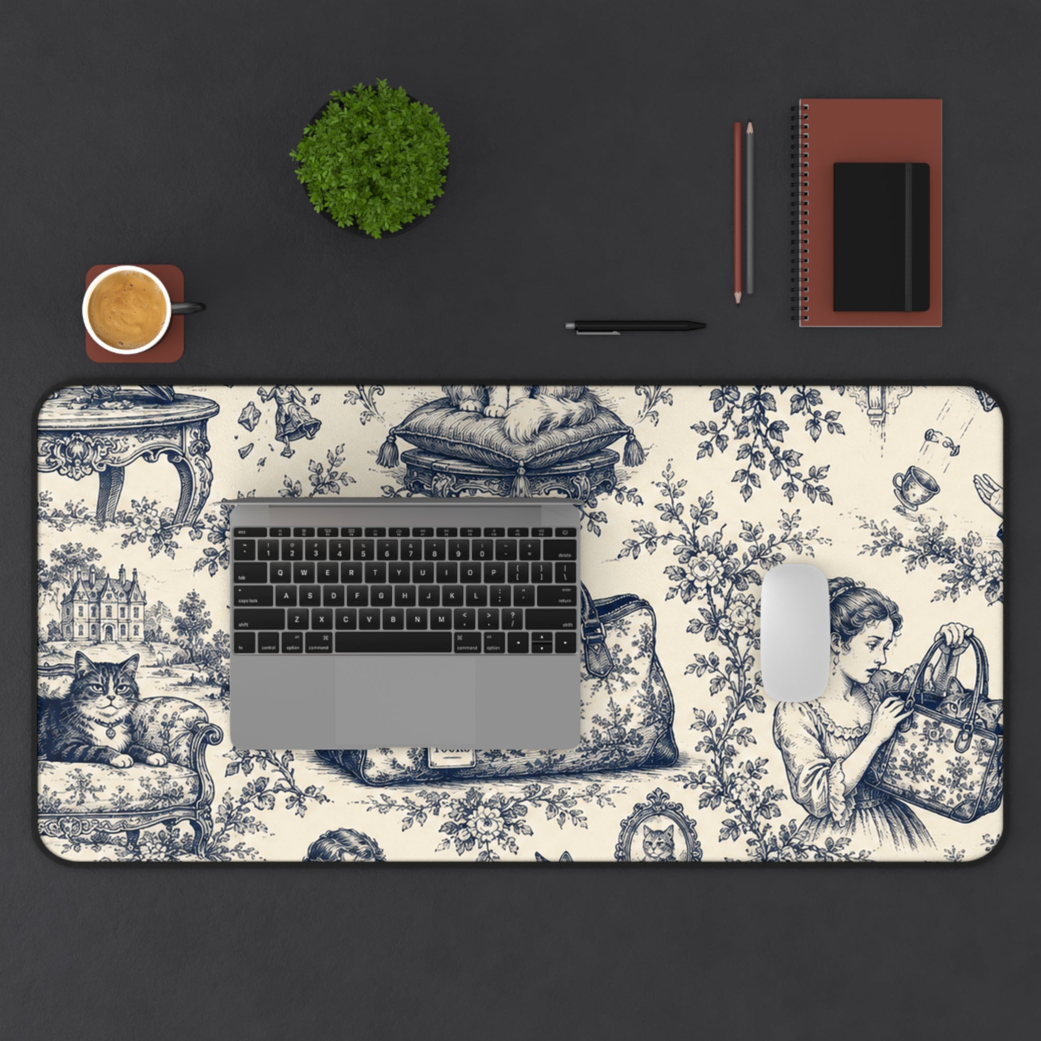 Not Yours Cat Toile Desk Mat