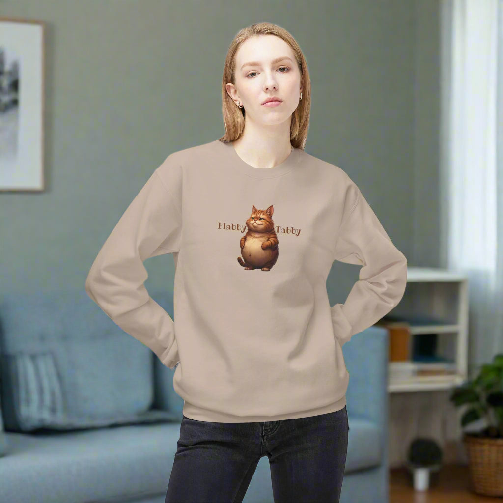 Flabby Tabby Fleece Sweatshirt | Cozy Casual Wear