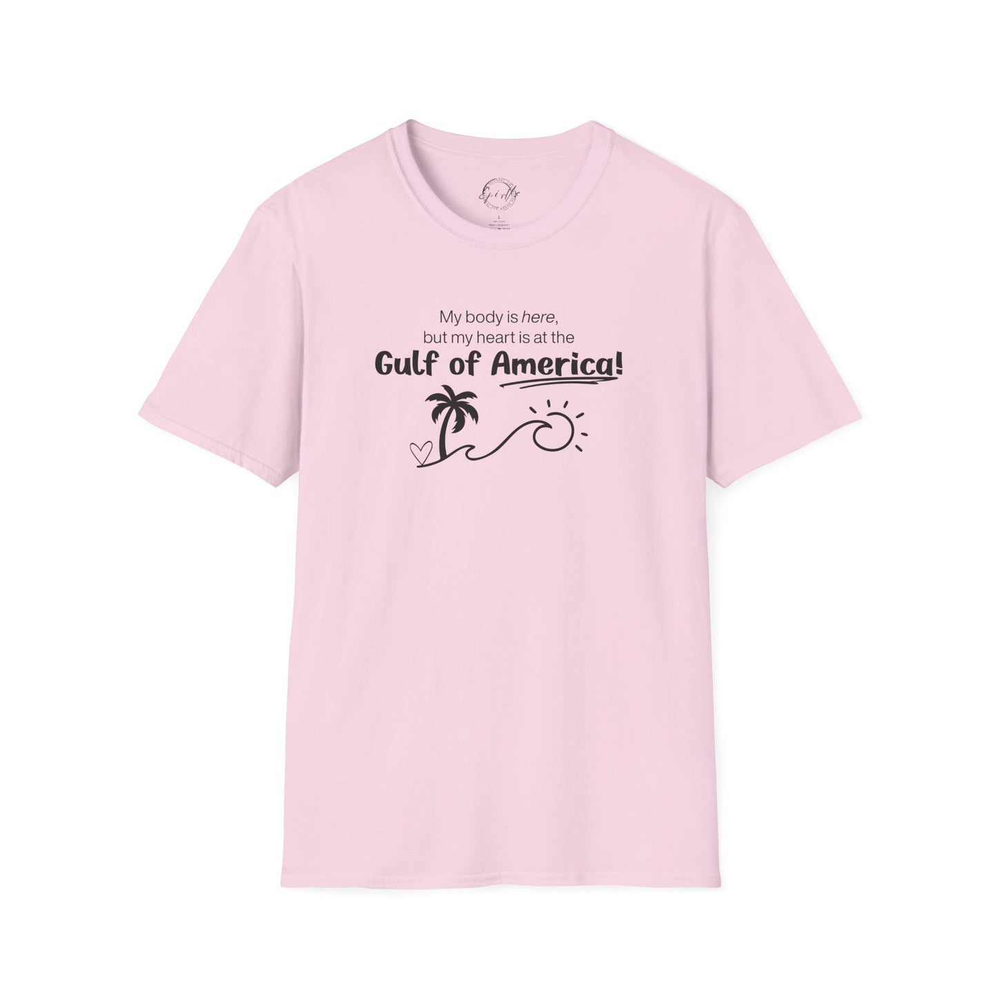 Heart at the Gulf of America Graphic T-Shirt - Perfect for Beach Lovers