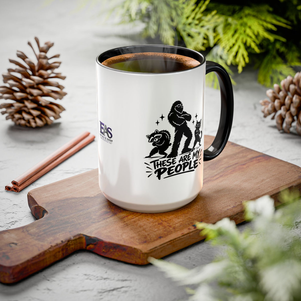 These Are My People Bigfoot, Raccoon & Cat Accent Coffee Mug | 11oz & 15oz
