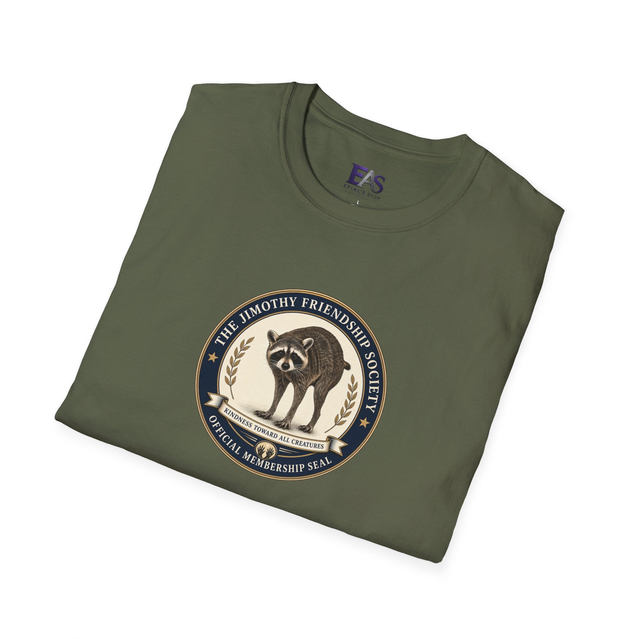 The Jimothy Friendship Society T-Shirt | Raccoon Membership Seal Tee