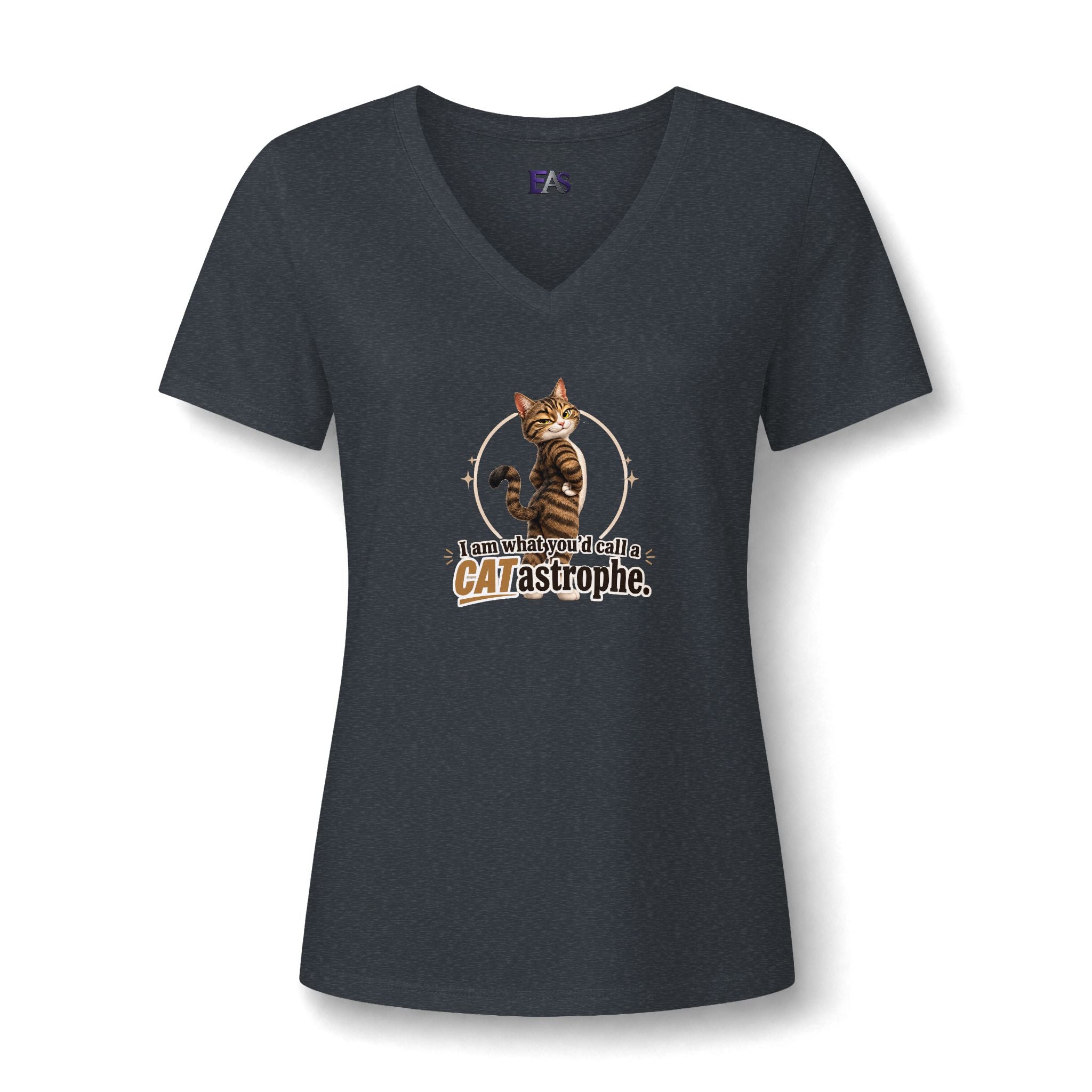 CATastrophe Women’s Relaxed V-Neck T-Shirt
