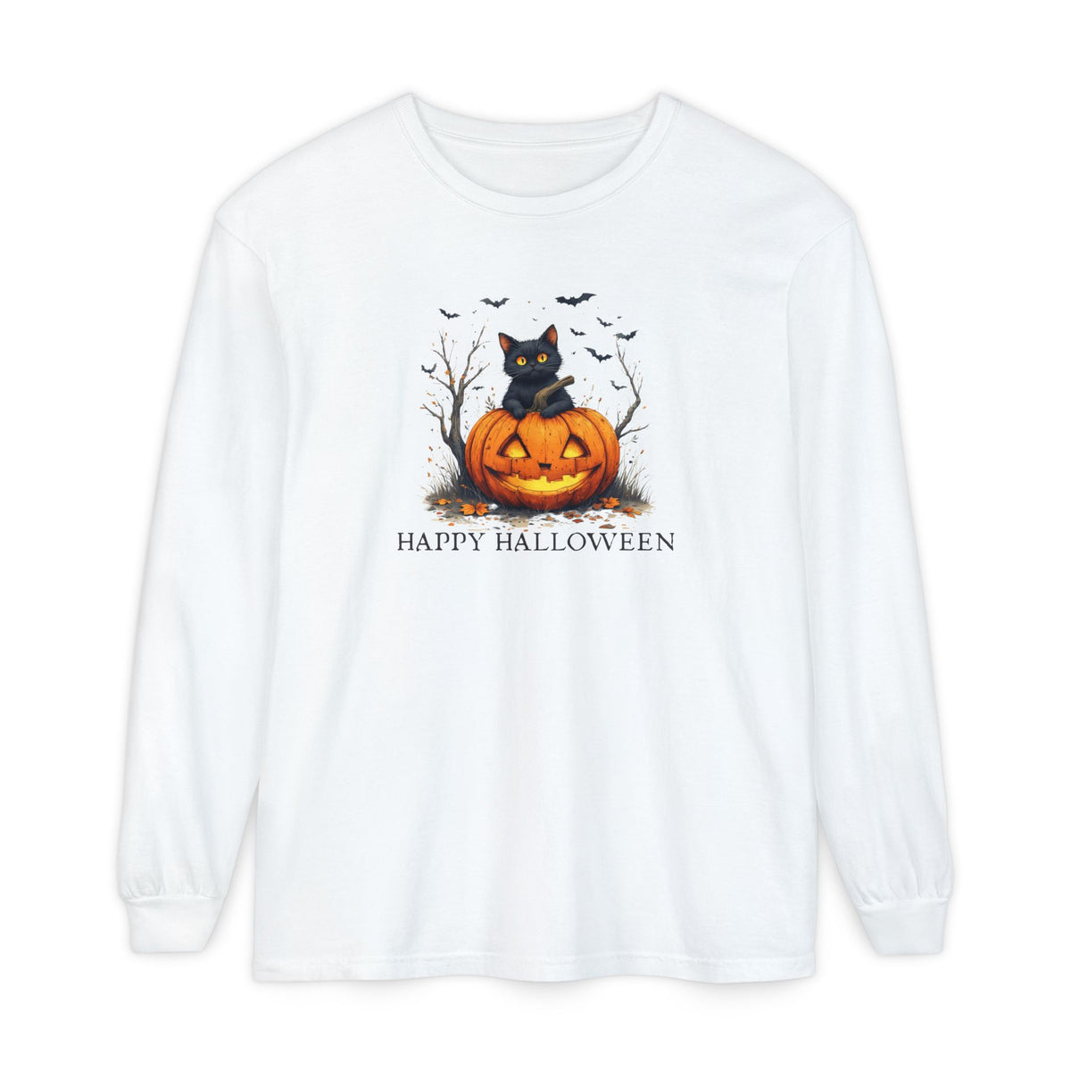 Happy Halloween Cat Long Sleeve T-Shirt