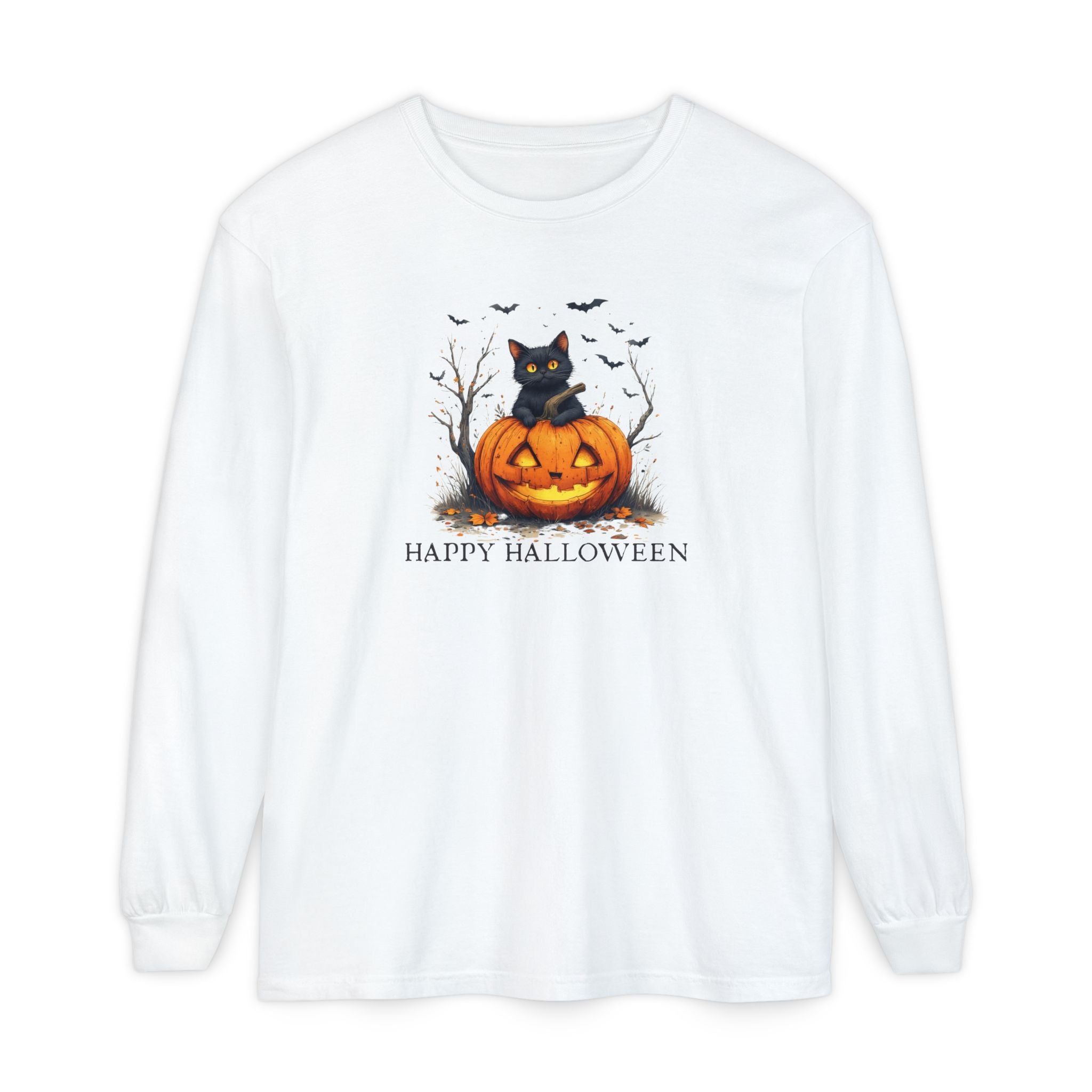 Happy Halloween Cat Long Sleeve T-Shirt - Clothing, T-shirts, Long-Sleeve - EpiAl's Shop