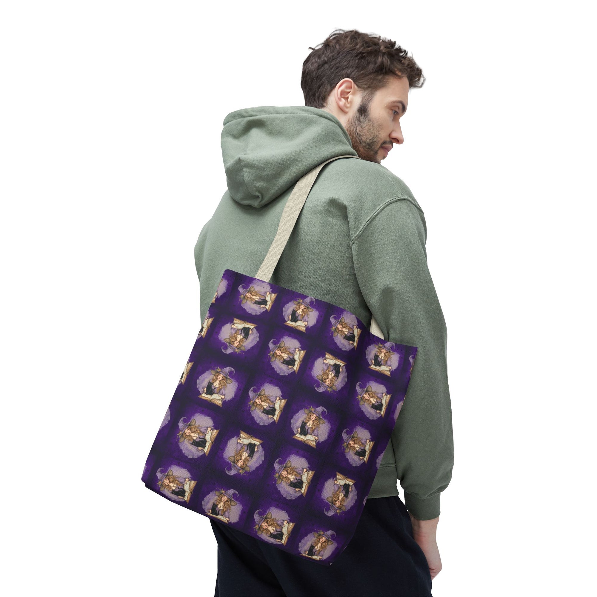Vibrant Witchy Cat Lady Tote Bag