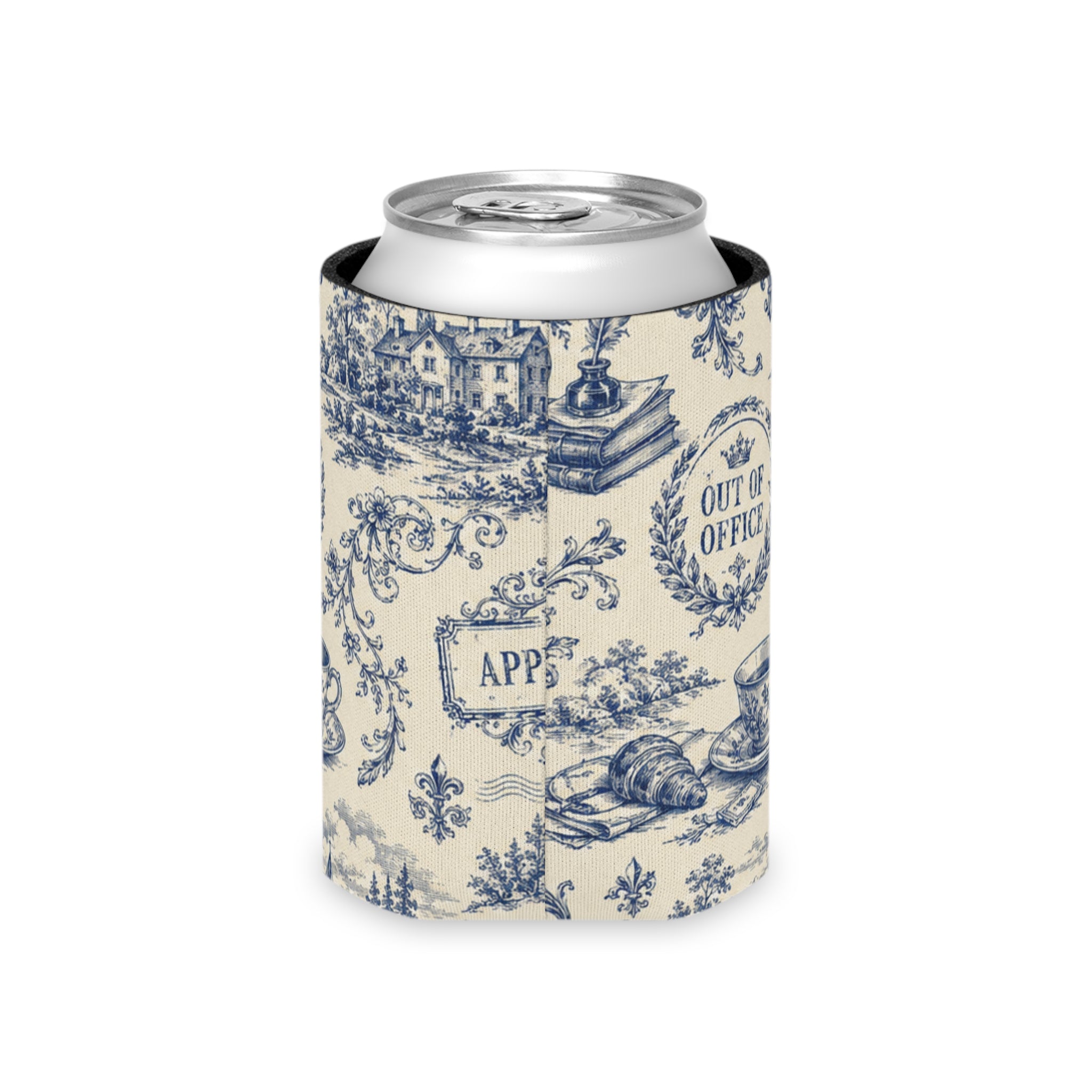 Out of Office Toile Can Cooler