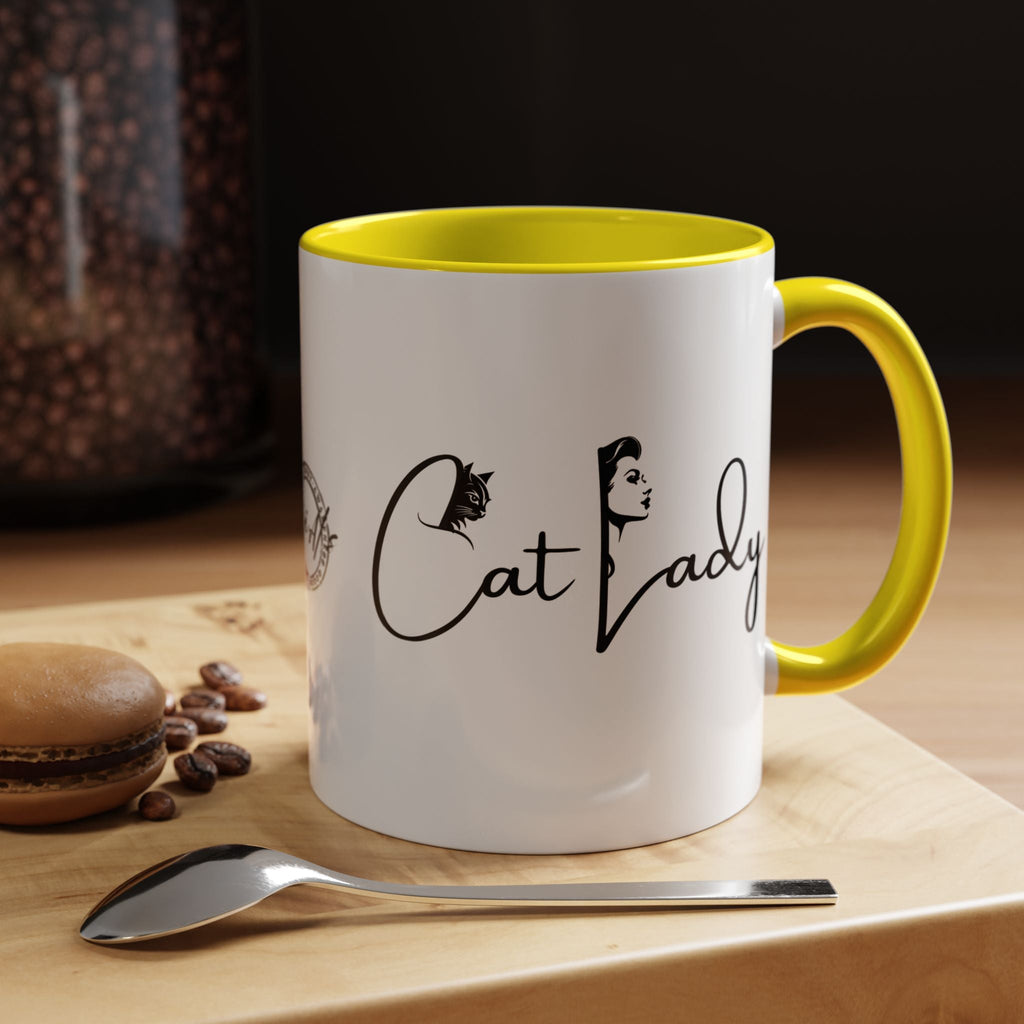Cat Lady Accent Coffee Mug - Perfect Gift for Cat Lovers Printify