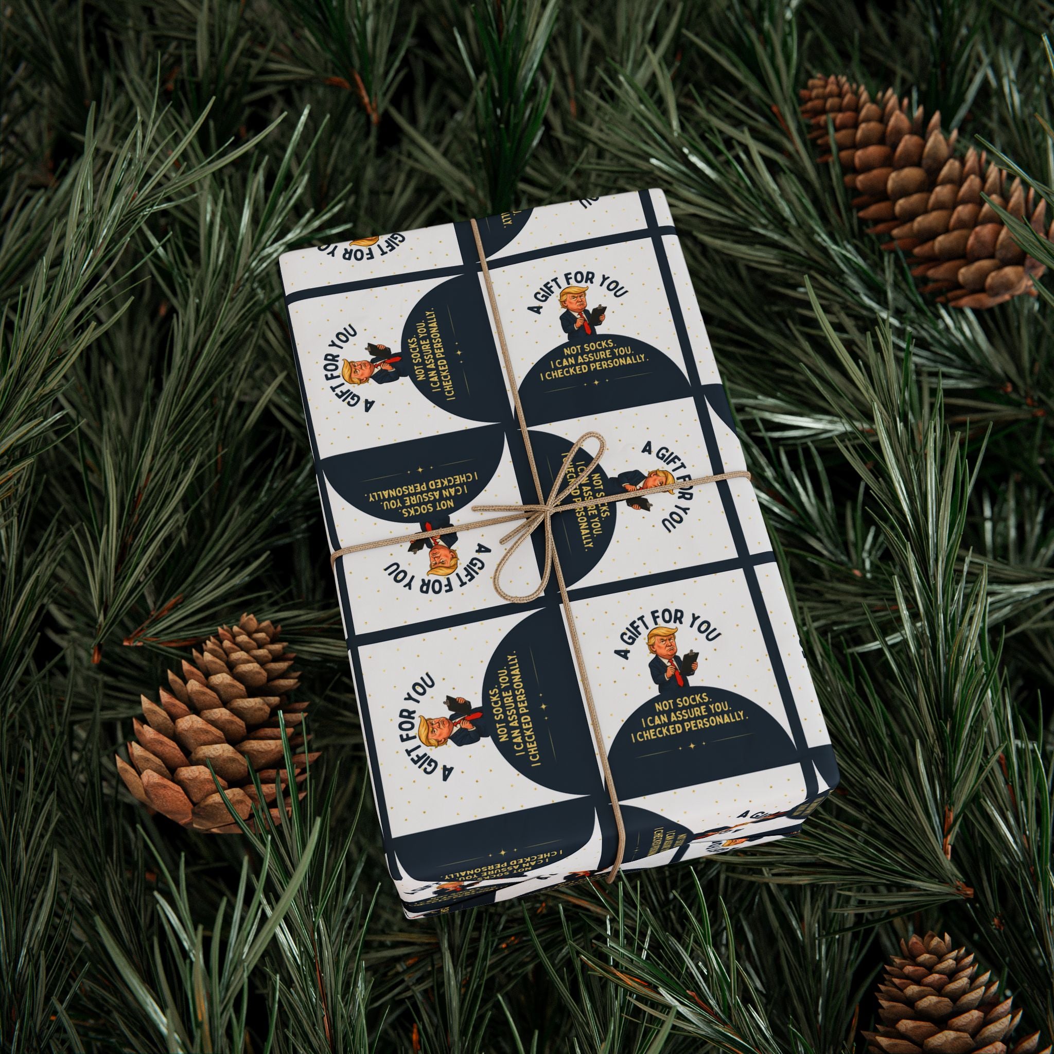 “Not Socks” Wrapping Paper — Political Parody Gift Wrap