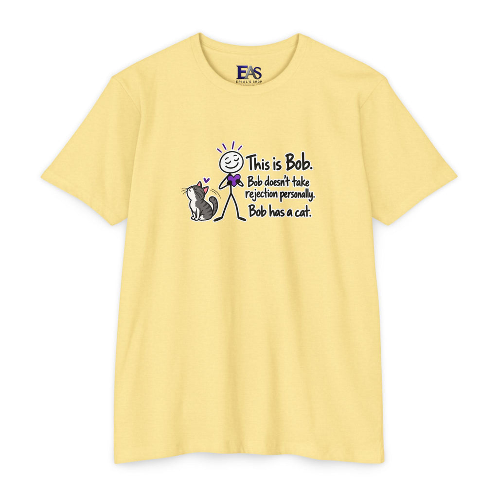 This Is Bob. Bob Has a Cat. Funny Cat Lover T-Shirt | Cat Humor Tee