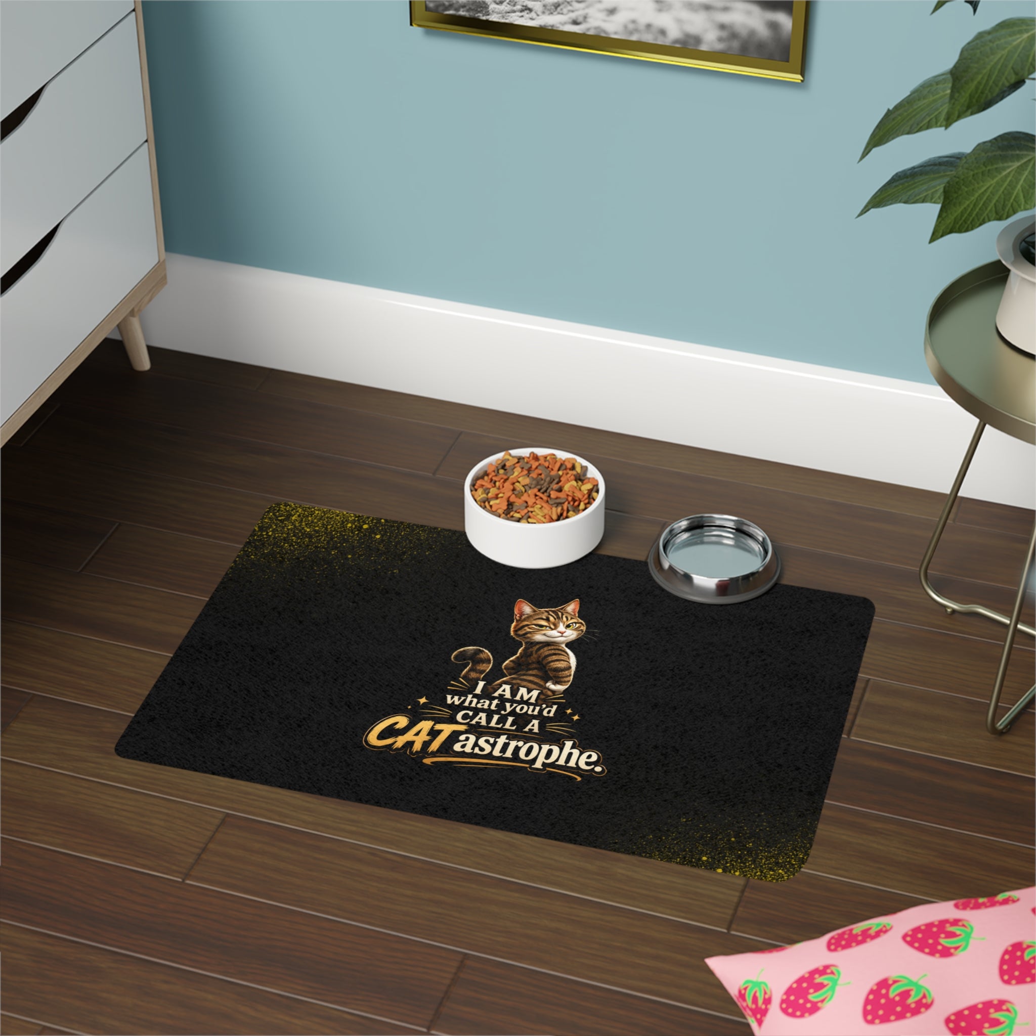 CATastrophe Tabby Cat Food Mat (12x18)