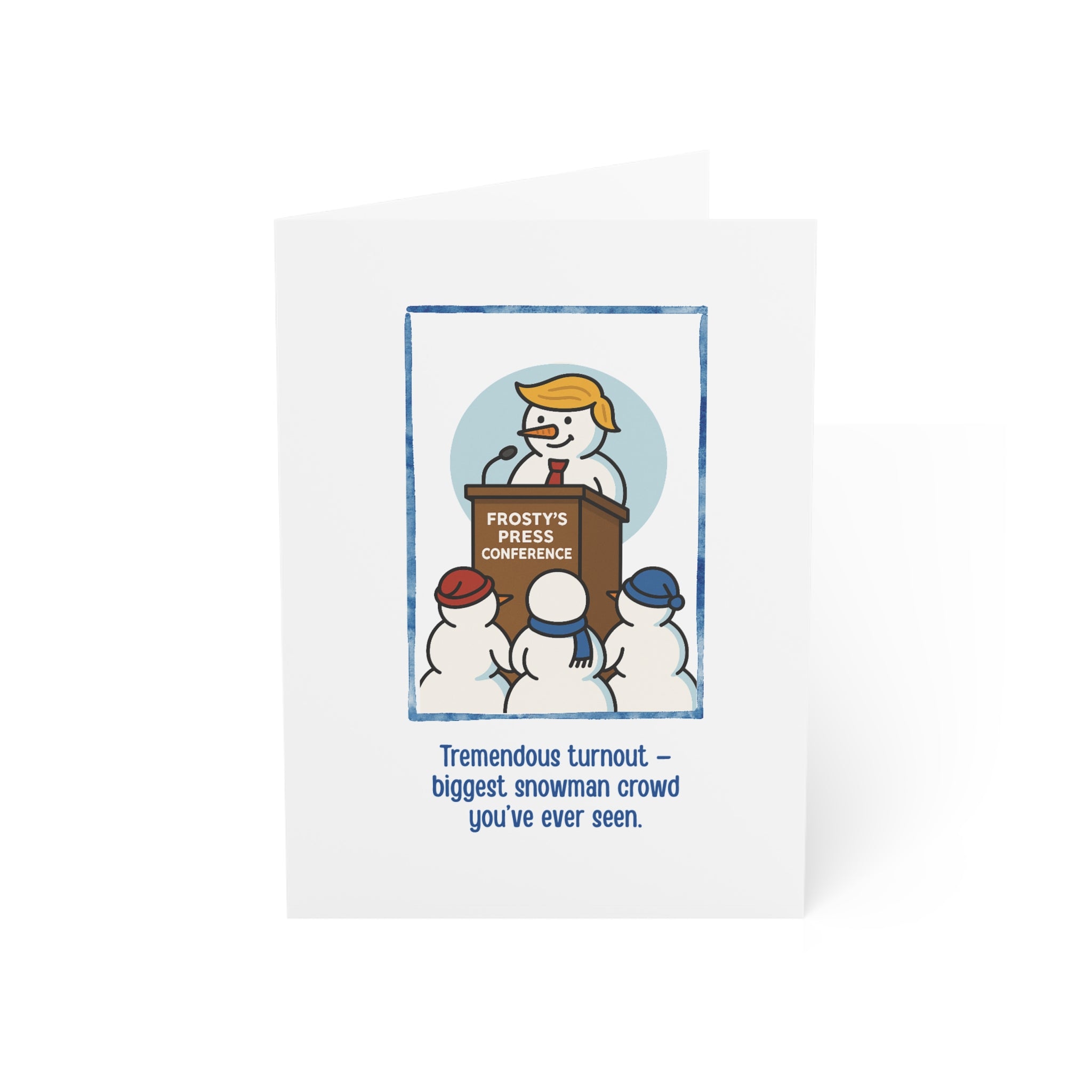 Frosty’s Press Conference Christmas Card – 1, 10, 30, 50 pc sets