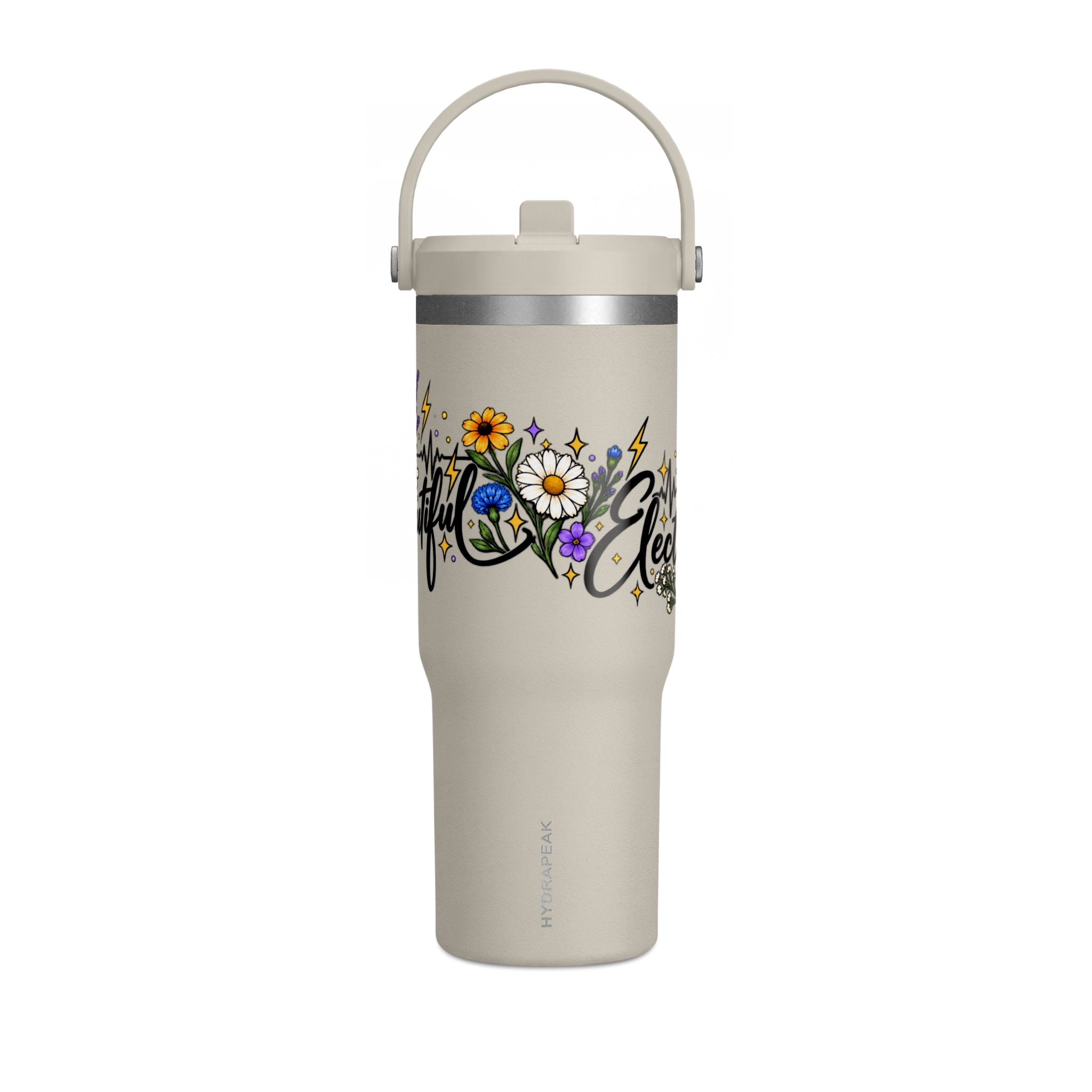 Beautifully Electric 32 oz Tumbler | Epilepsy Awareness Floral Travel Cup