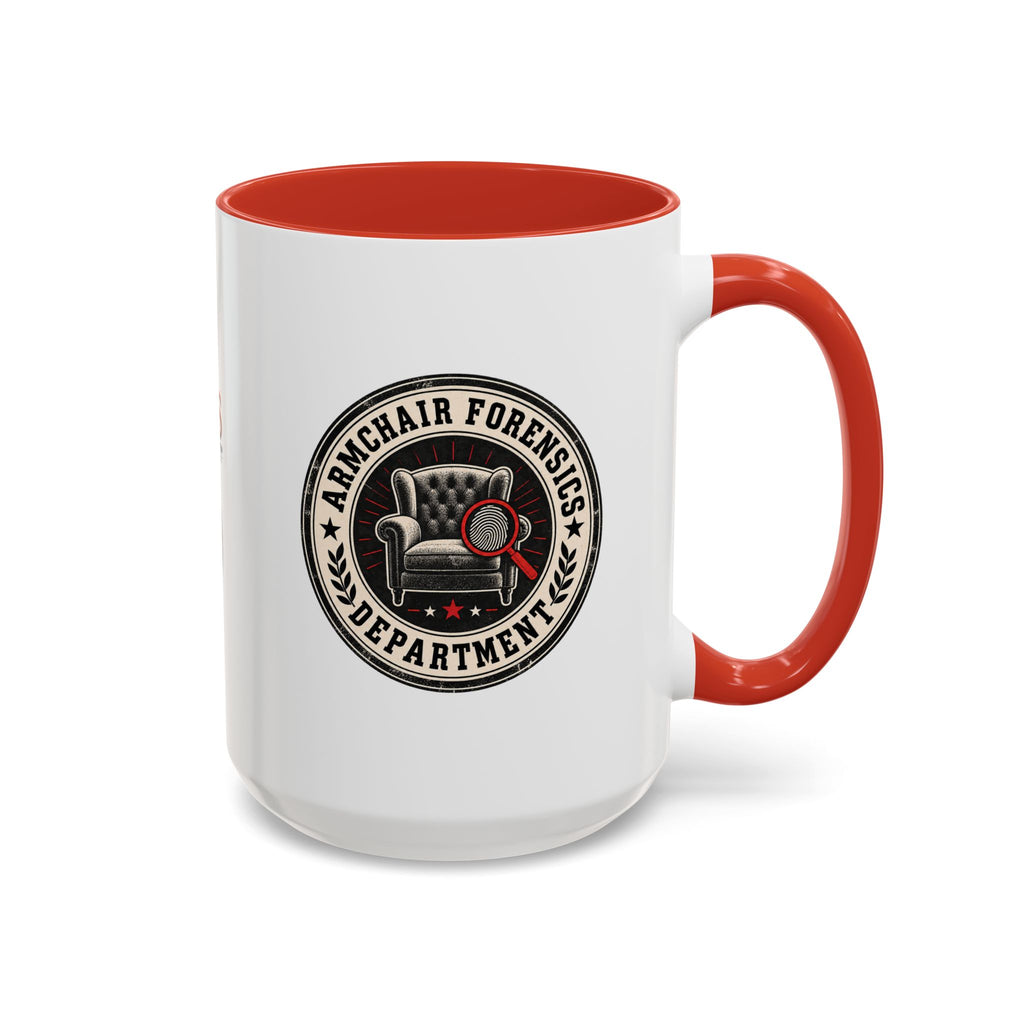 Armchair Forensics Department Accent Coffee Mug, True Crime Mug, 11 oz & 15 oz