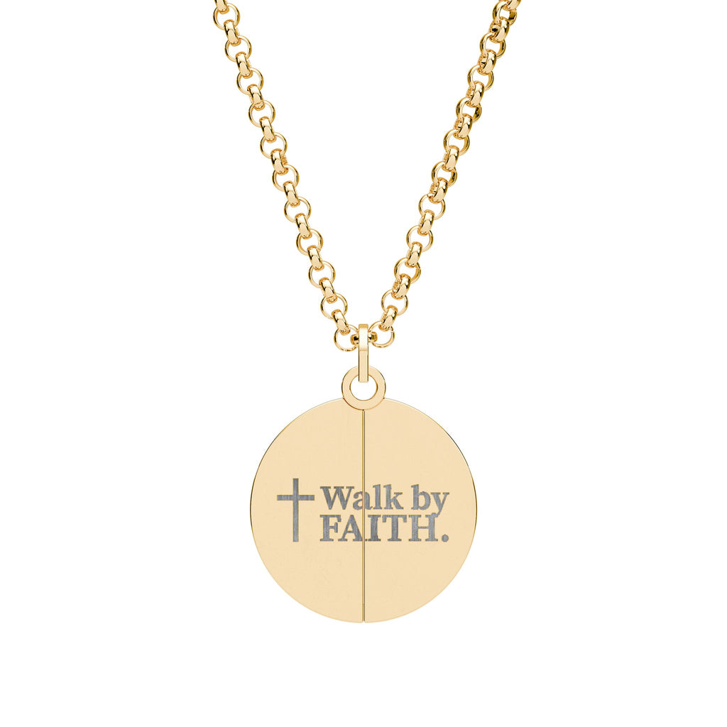 Walk by Faith, Trip Over Cats Hidden Message Necklace