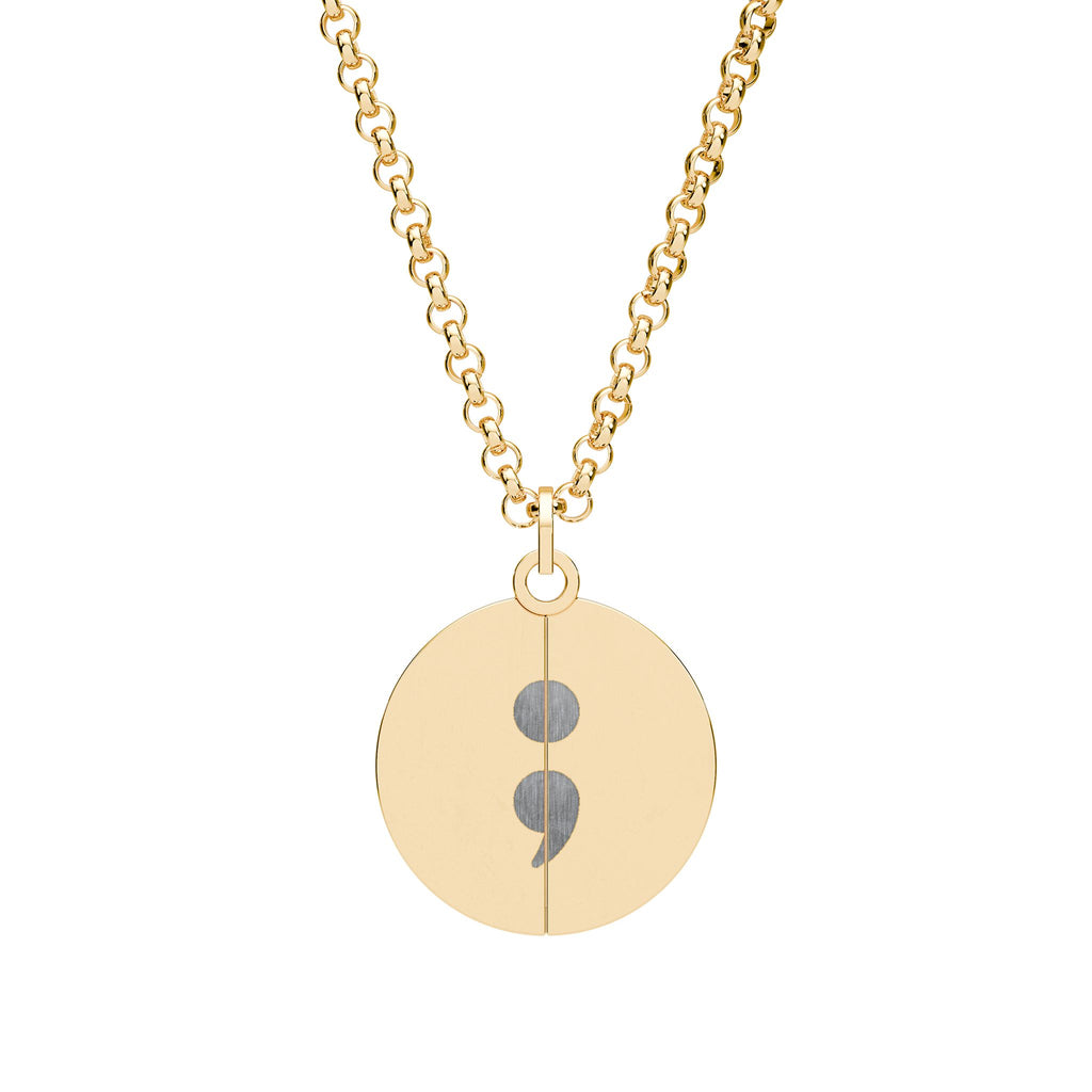 Your Story Isn’t Over Semicolon Hidden Message Necklace