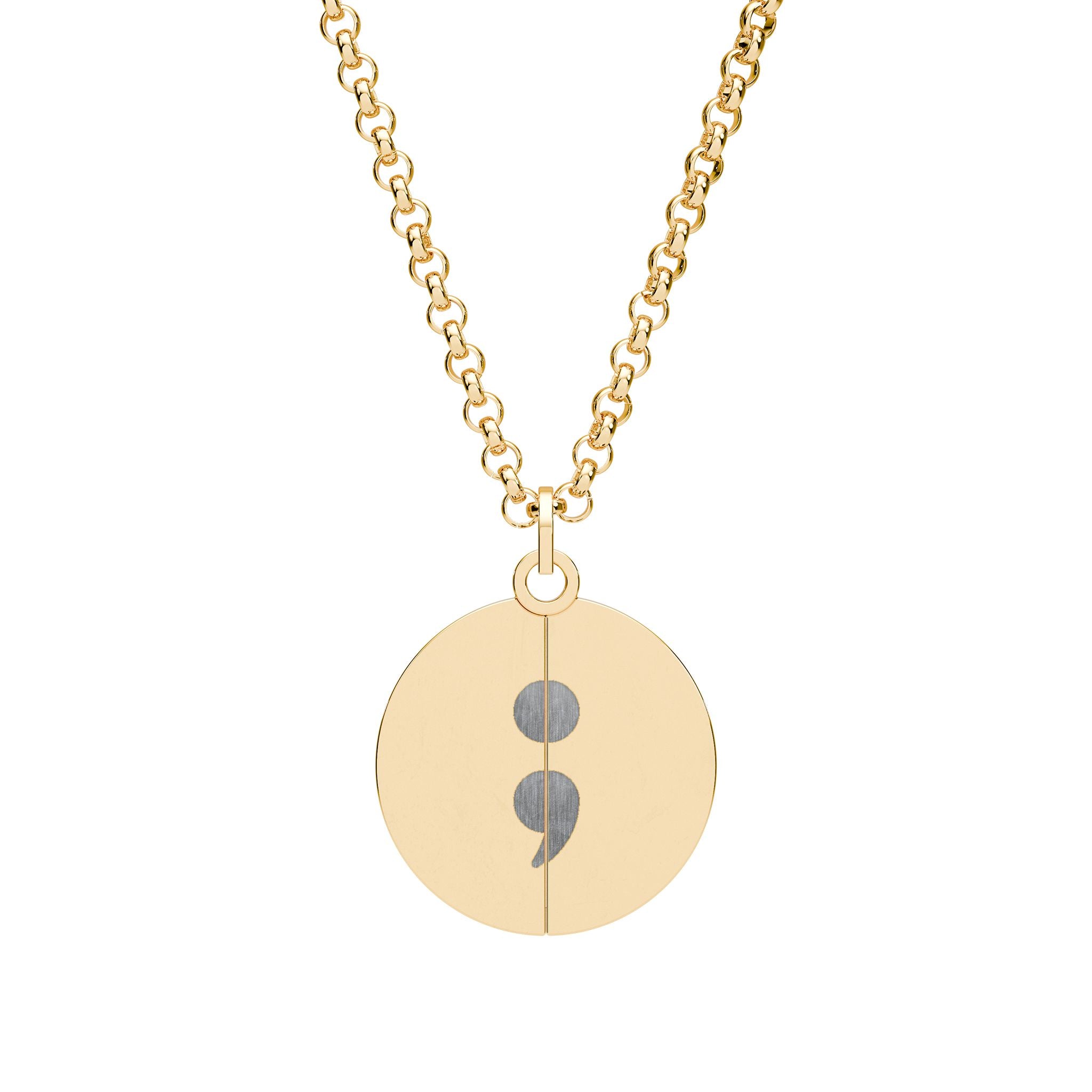 Your Story Isn’t Over Semicolon Hidden Message Necklace