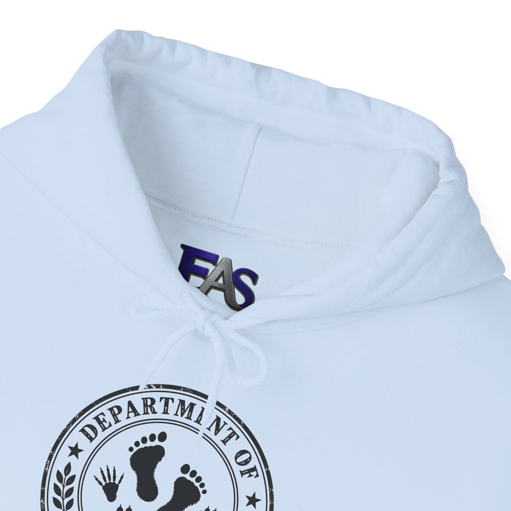 Department of Suspicious Footprints Hoodie | Bigfoot, Raccoon & Cat Cryptid Sweatshirt