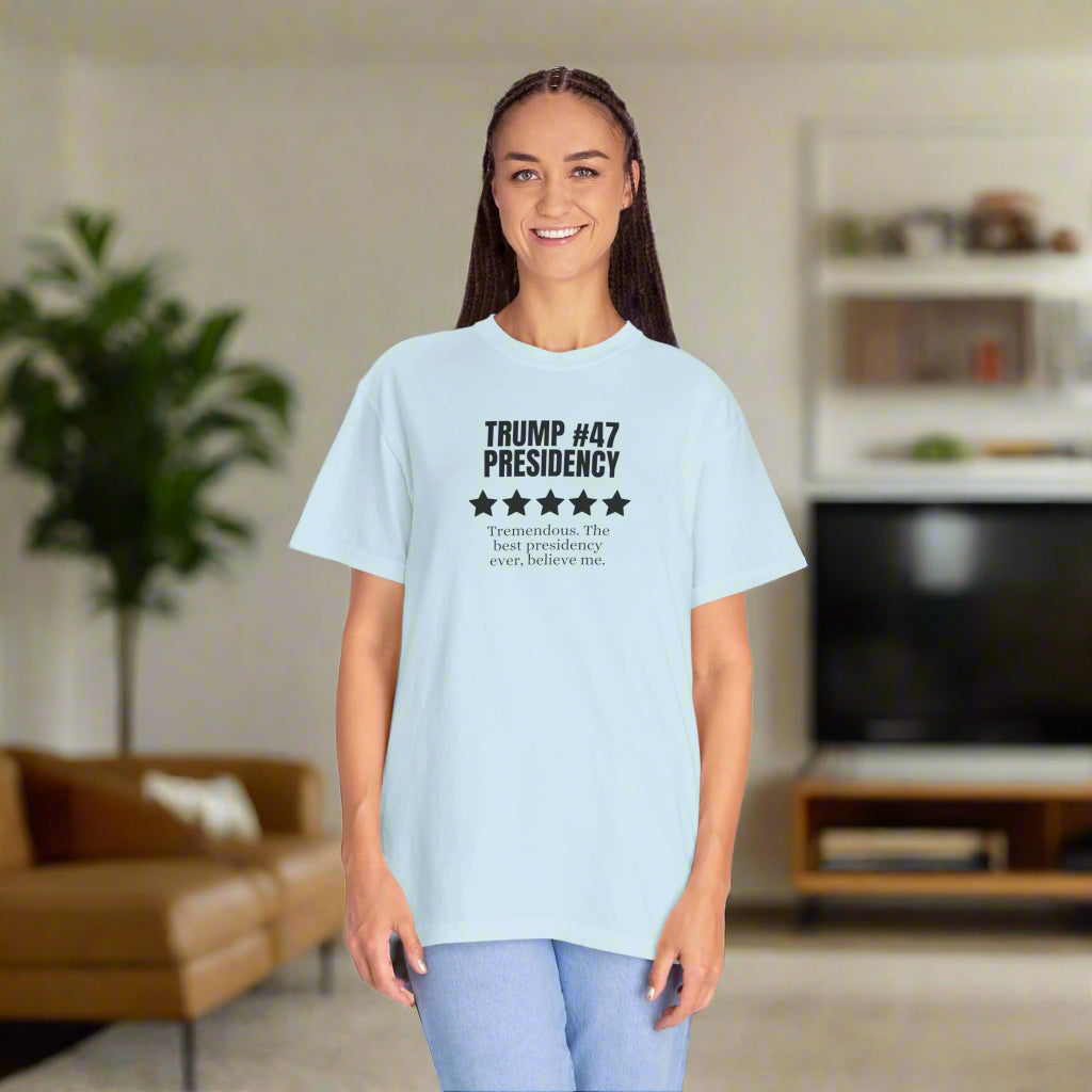 Trump #47 Presidency Five Star Review Unisex Garment-Dyed T-shirt