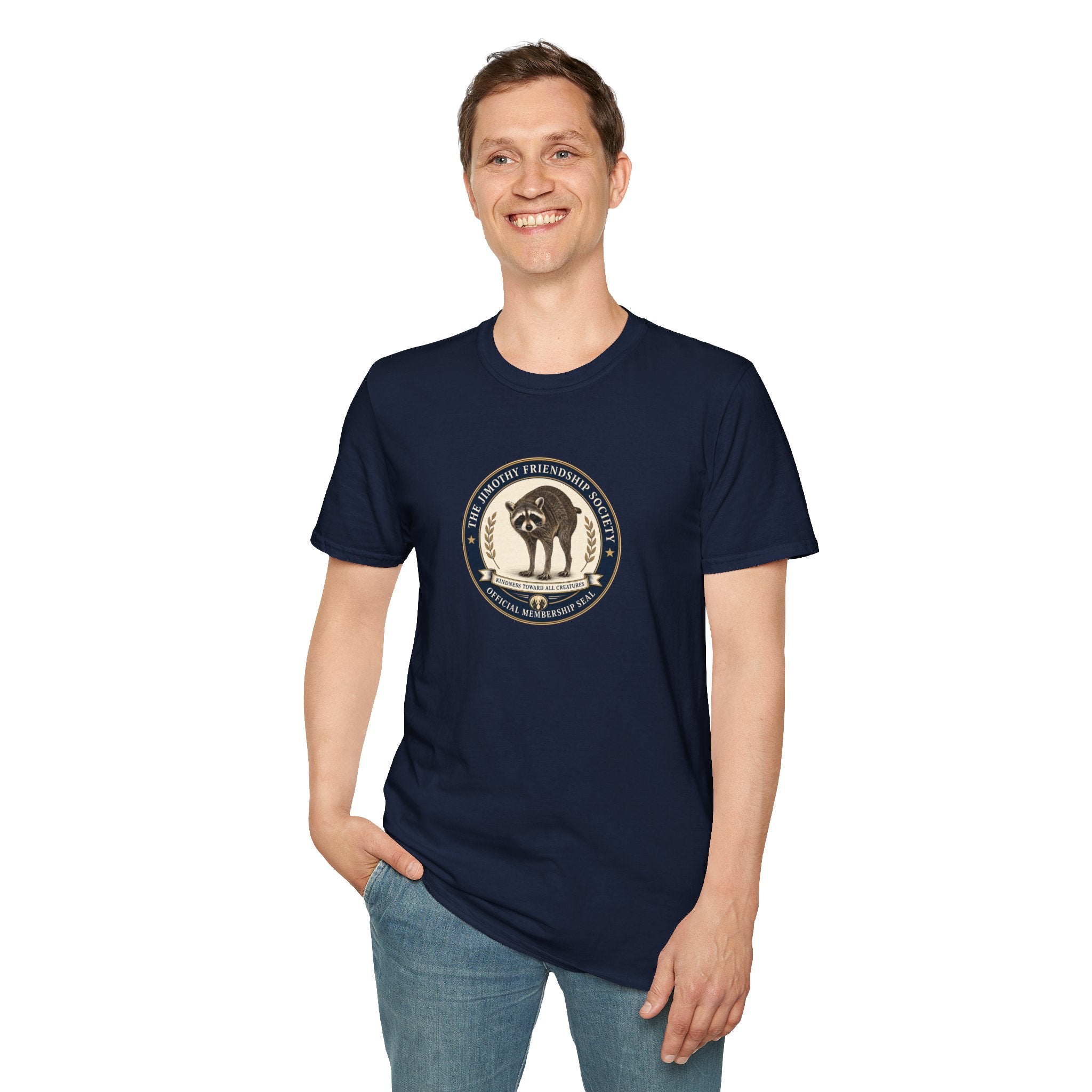 The Jimothy Friendship Society T-Shirt | Raccoon Membership Seal Tee
