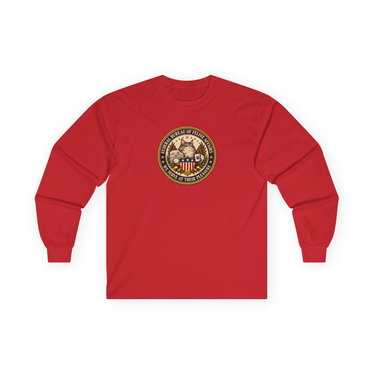 Federal Bureau of Feline Affairs Long Sleeve Shirt | Funny Cat Government Parody Tee
