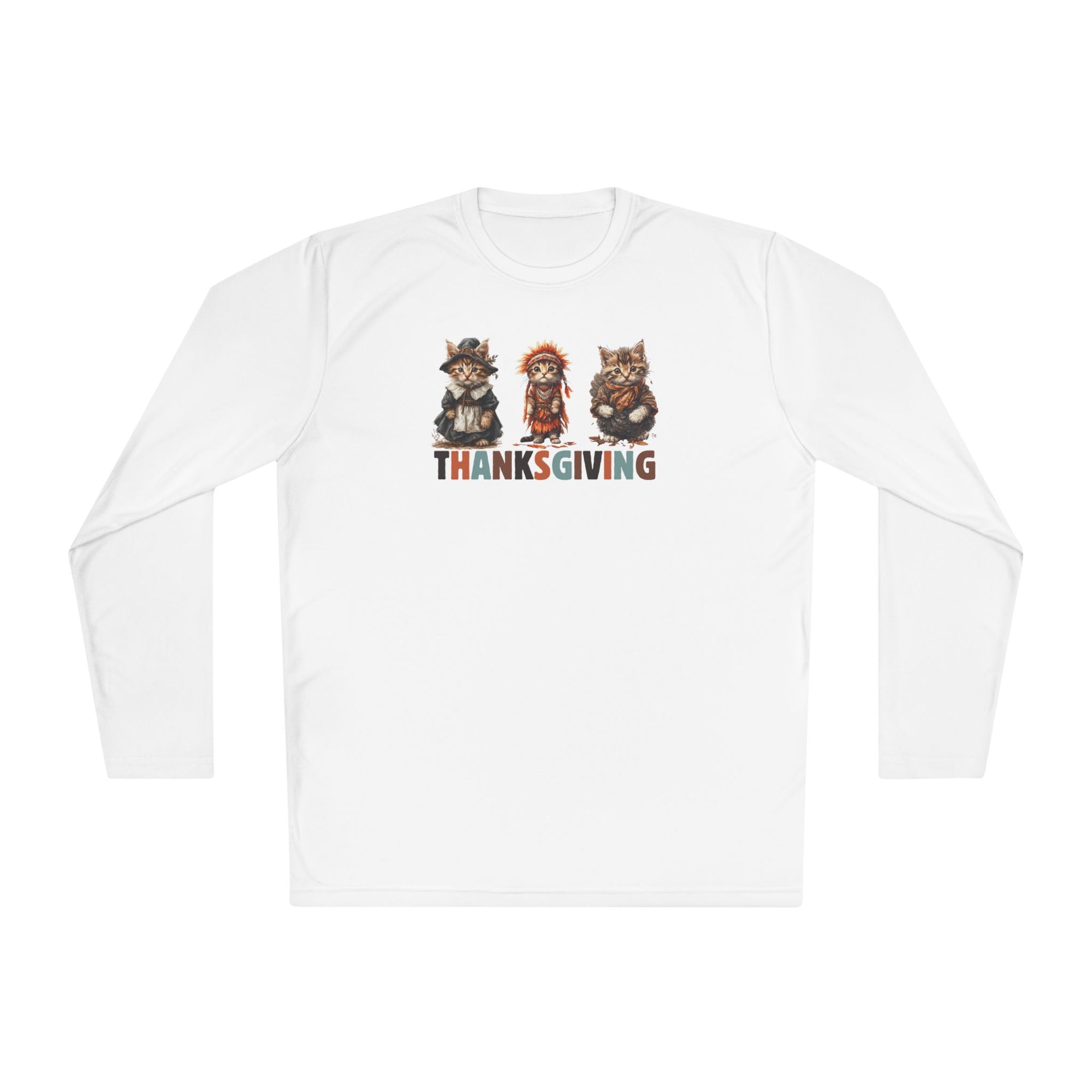 Thanksgiving Cat Themed Unisex Long Sleeve Tee
