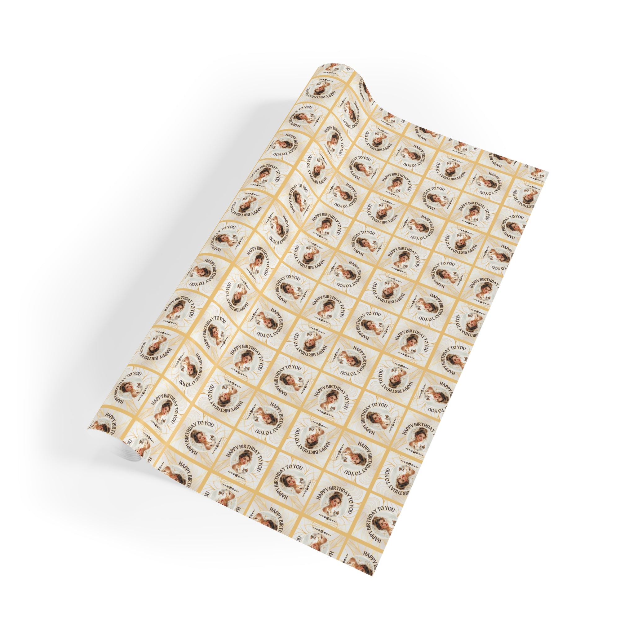 Golden Cat Lady Birthday Gift Wrapping Paper Roll