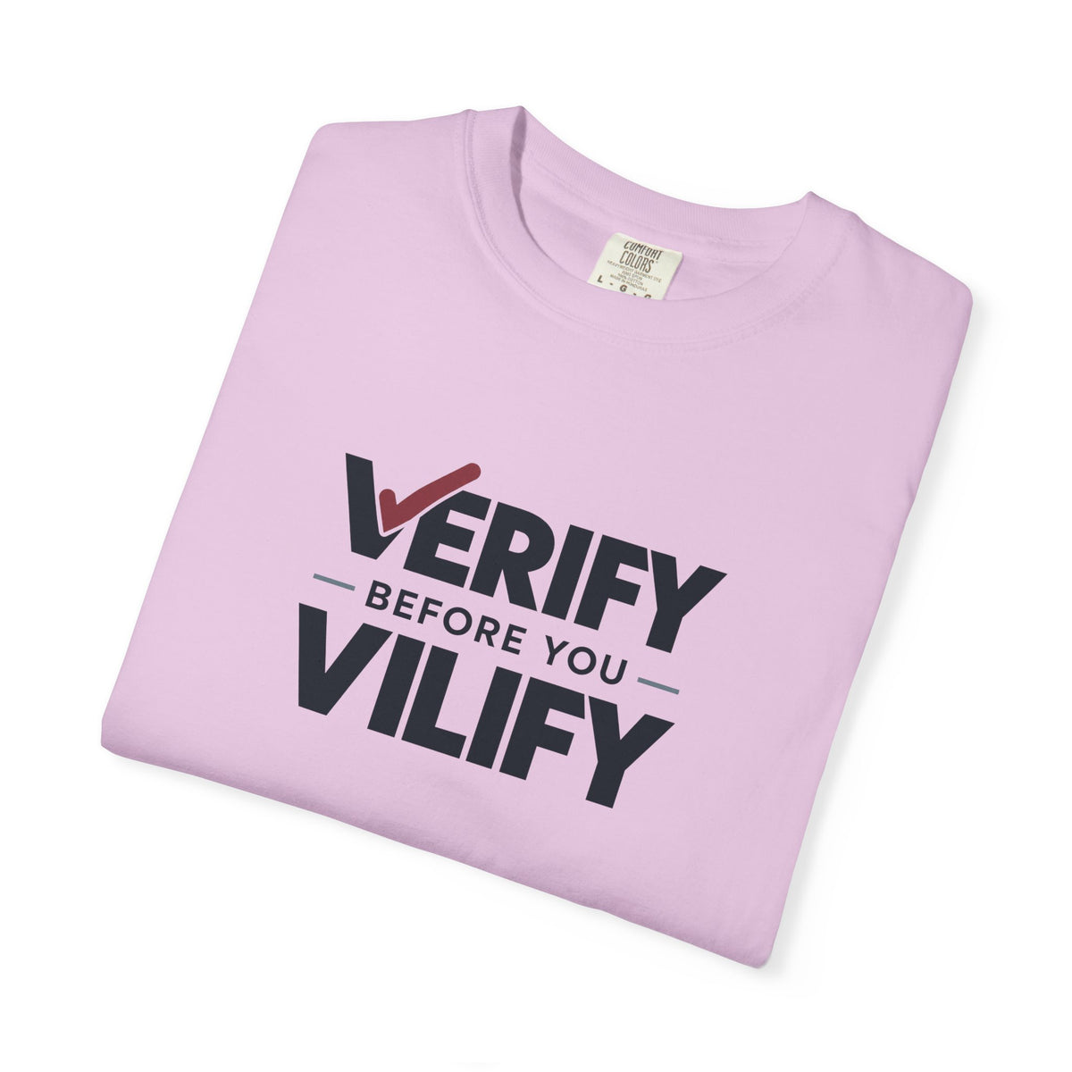 Verify Before You Vilify Garment-Dyed T-Shirt | Fact Check Graphic Tee