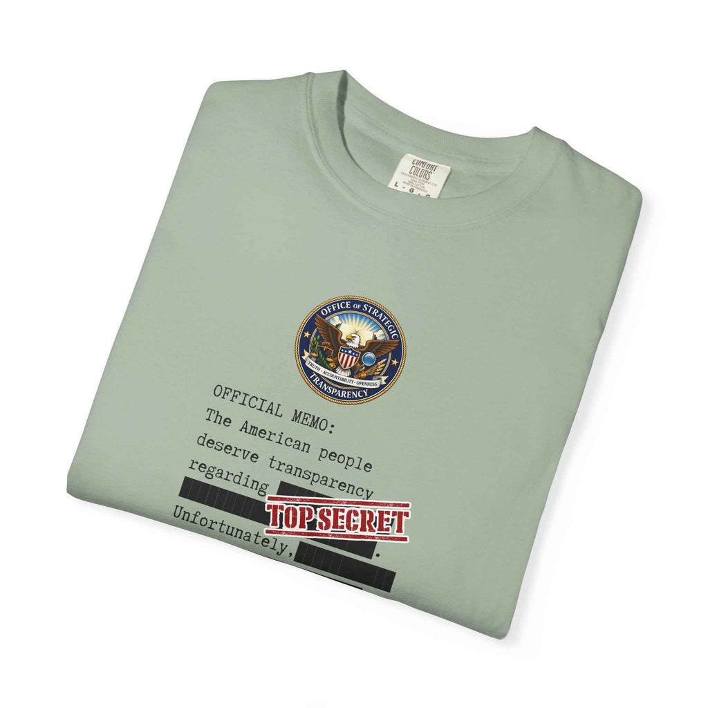 Official Memo “Top Secret” Unisex T-Shirt – Redacted Transparency Graphic Tee