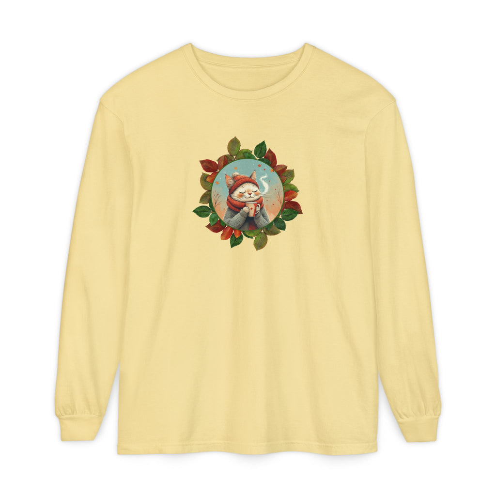 Country Autumn Kitty Long Sleeve T-Shirt | Fall Fashion