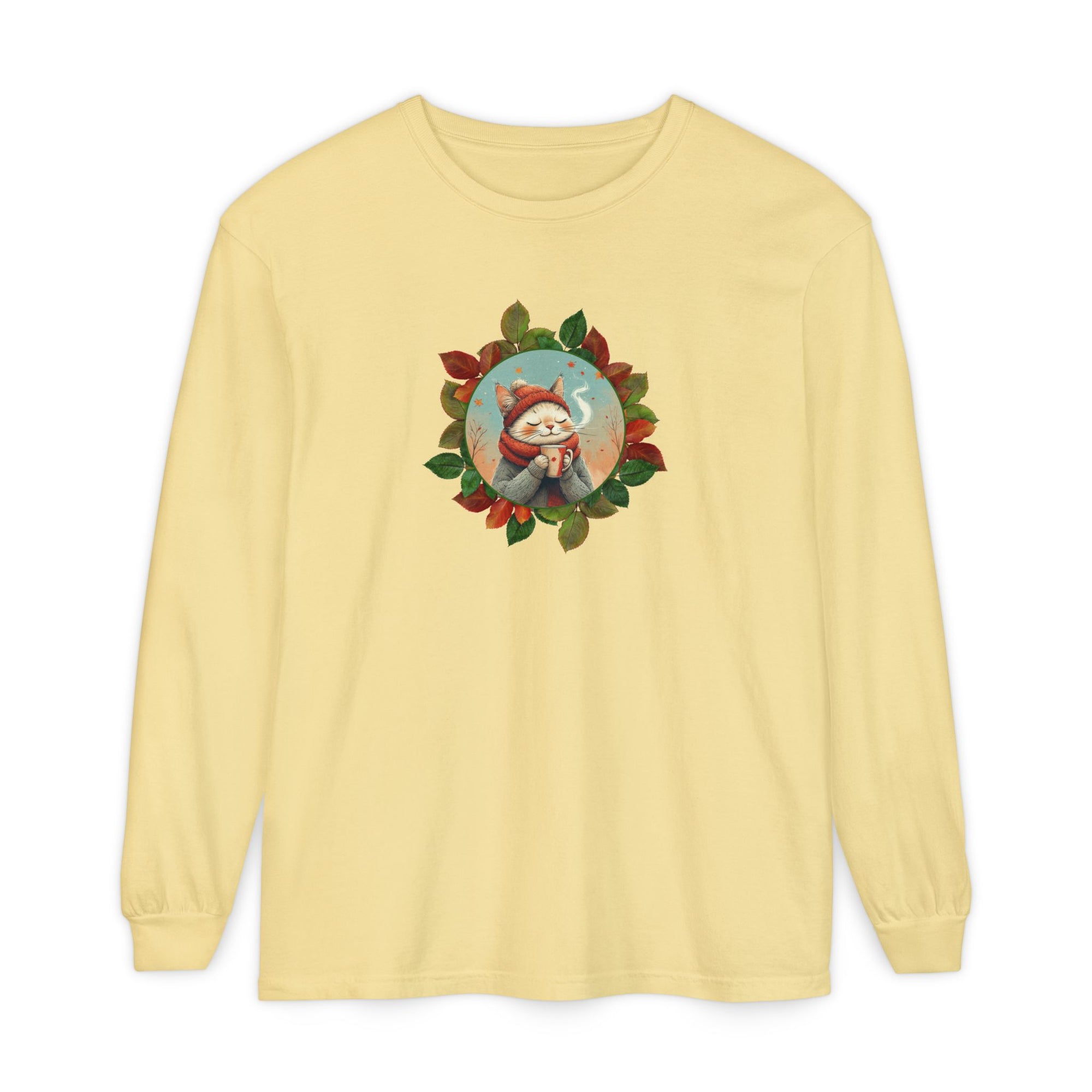 Country Autumn Kitty Long Sleeve T-Shirt | Fall Fashion