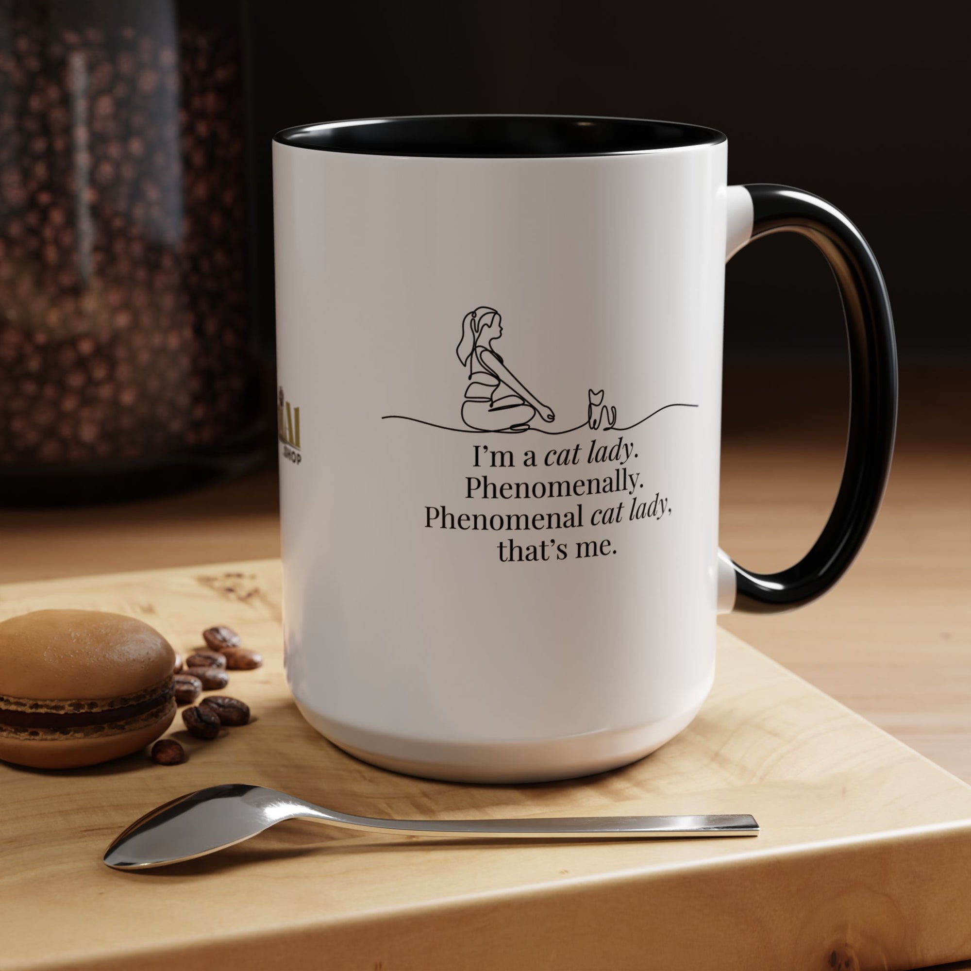 Phenomenal Cat Lady Accent Coffee Mug - Perfect for Cat Lovers