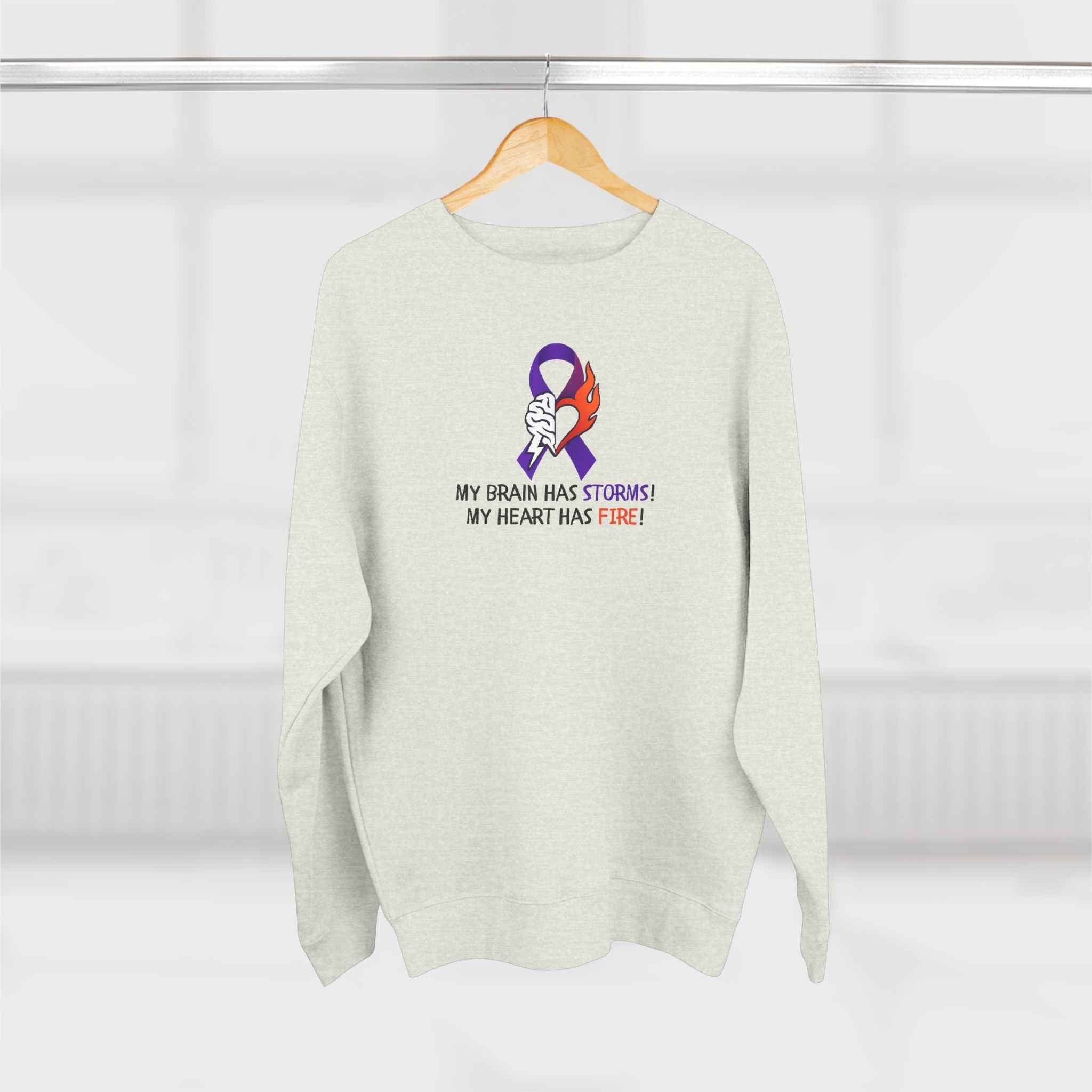 Epilepsy Awareness “Brain Storms & Heart Fire” Unisex Sweatshirt