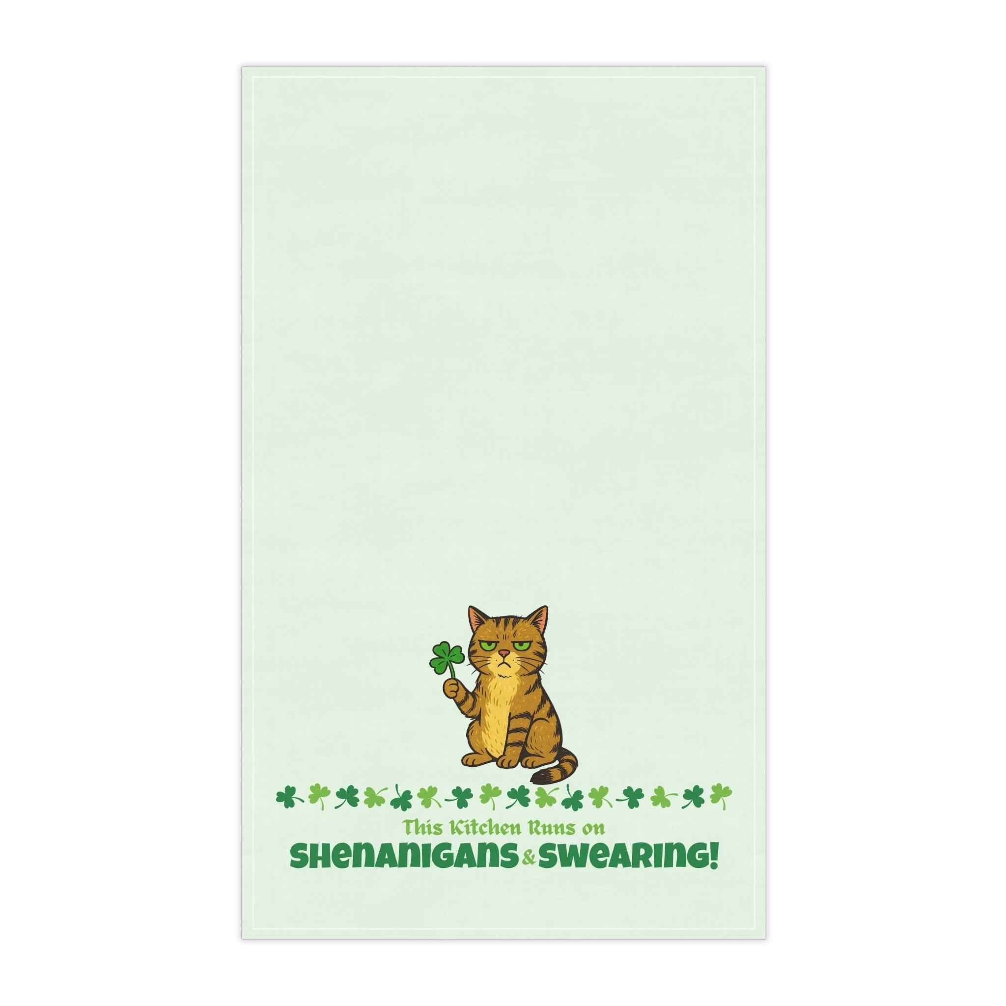 Shenanigans and Swearing - St. Patrick’s Day Cat Tea Towel