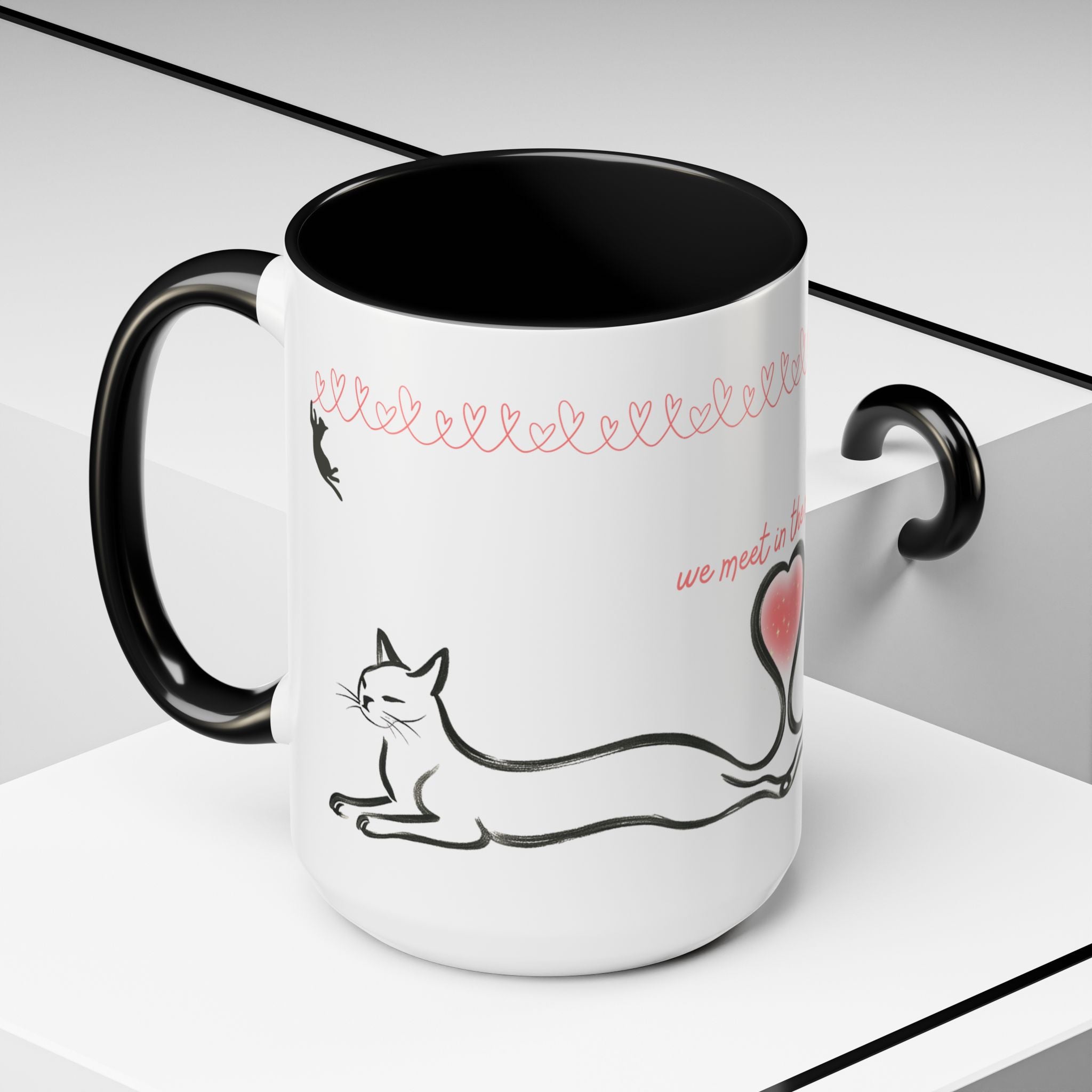 We Meet in the Middle Cat Wraparound Coffee Mug