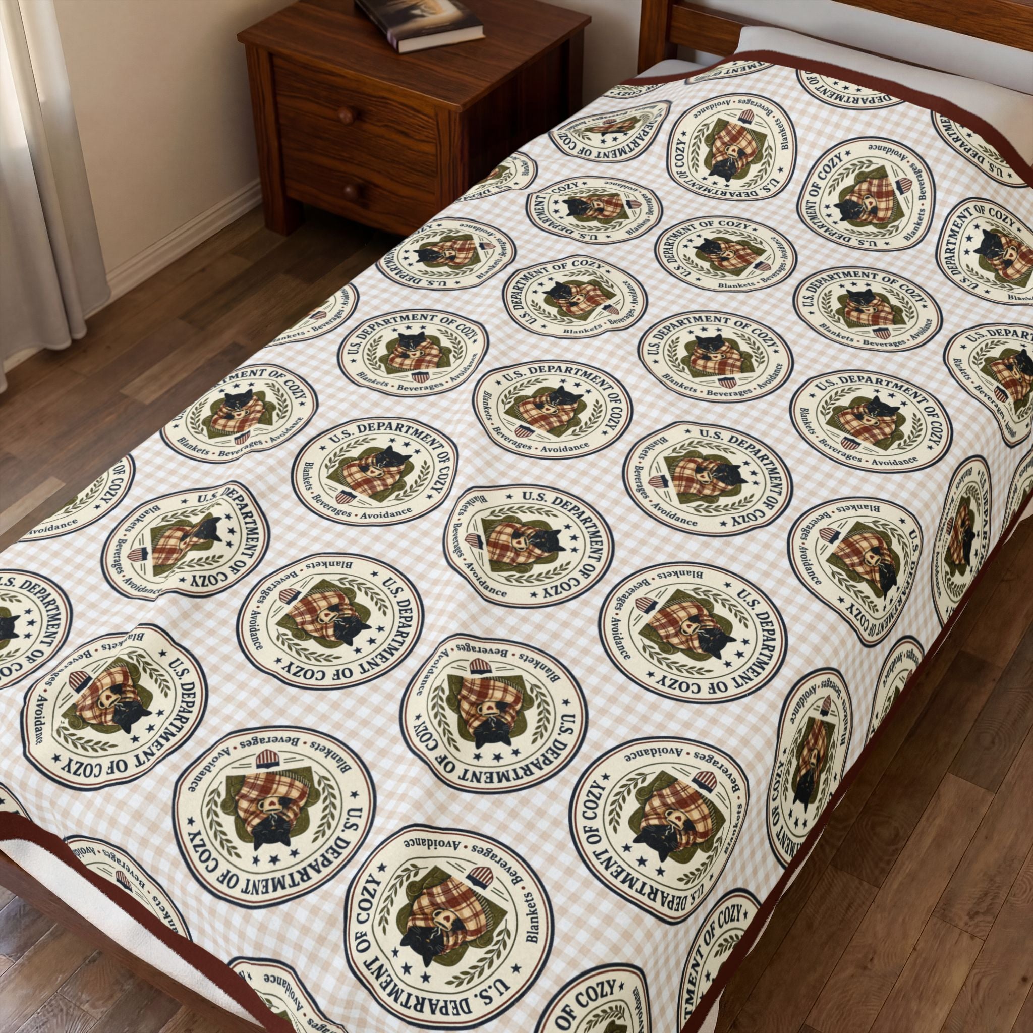 U.S. Department of Cozy Plush Blanket | Funny Cat Throw Blanket