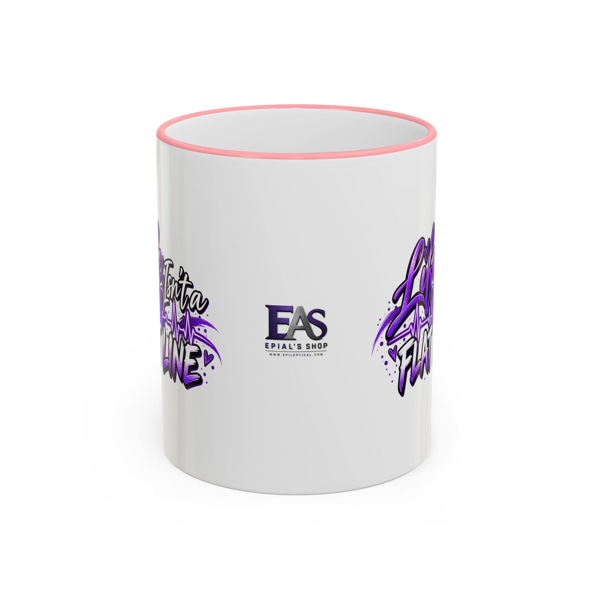 Life Isn’t a Flat Line Epilepsy Awareness Accent Mug — 11/15oz