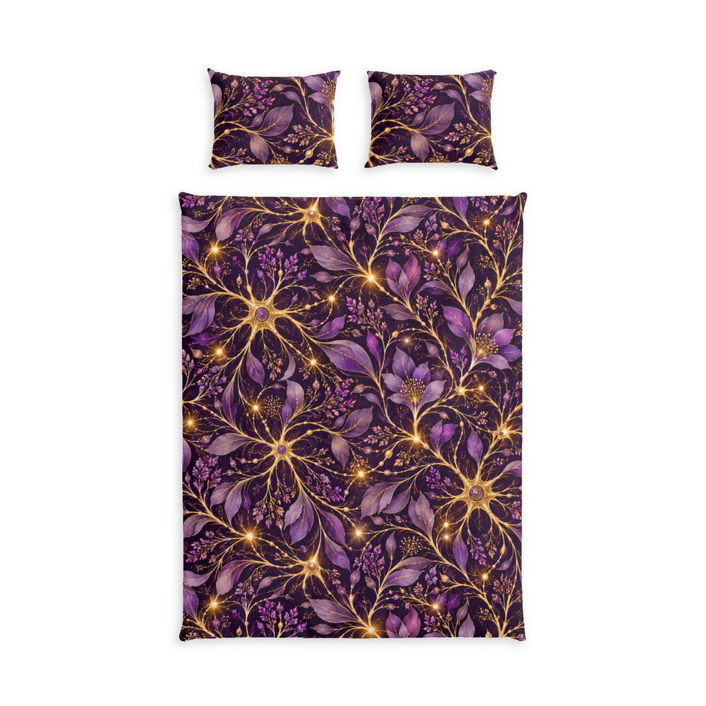 Beautifully Miswired Purple & Gold Neuron Bedding Set | Epilepsy Awareness