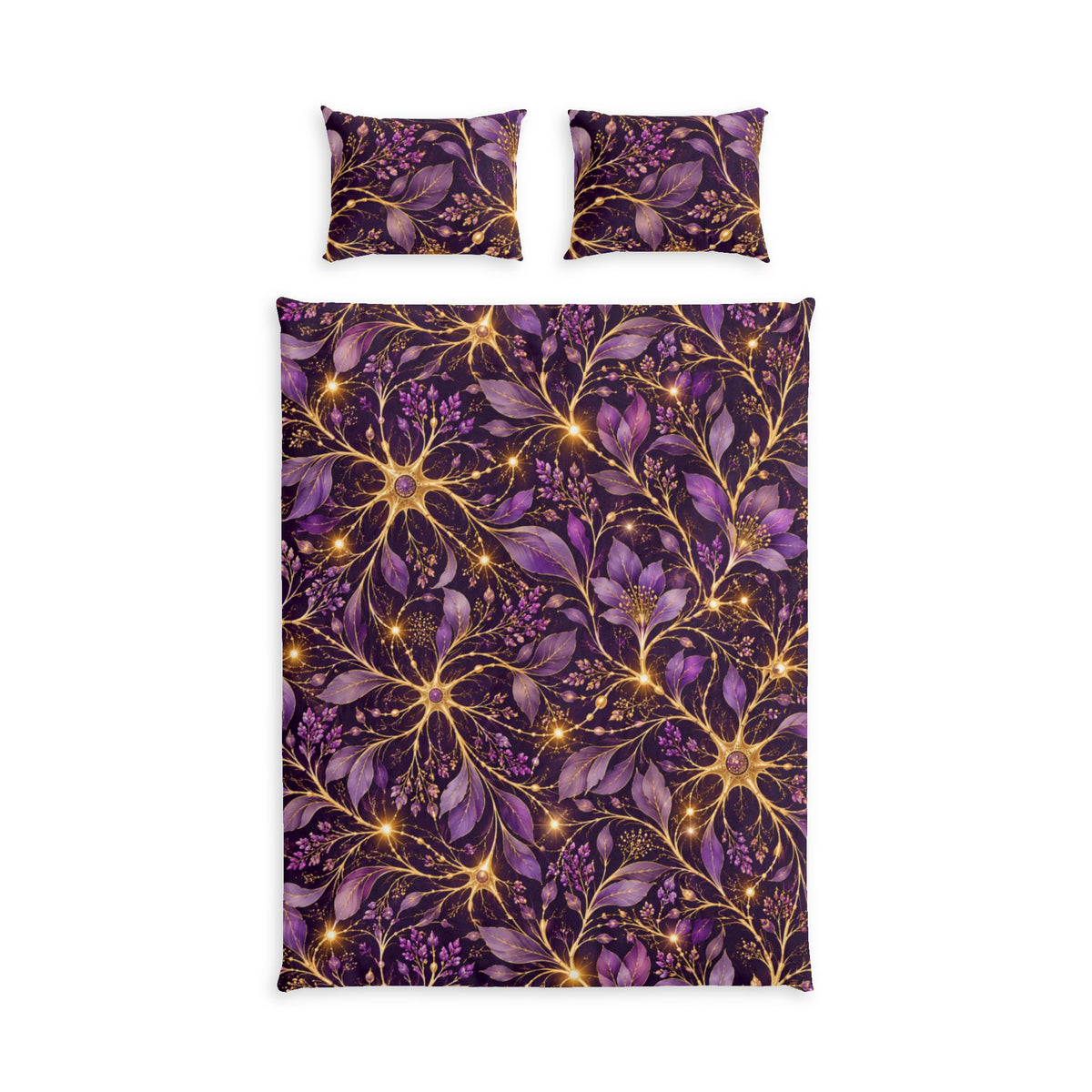 Beautifully Miswired Purple & Gold Neuron Bedding Set | Epilepsy Awareness