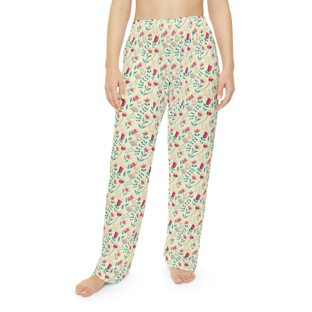 Secret Garden Cats & Flowers Pajama Pants